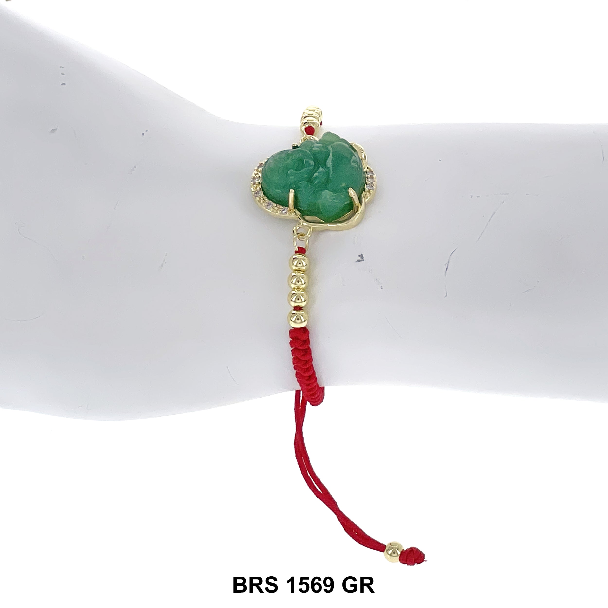 Pulsera Ajustable Hilo Buda Riendo BRS 1569 GR