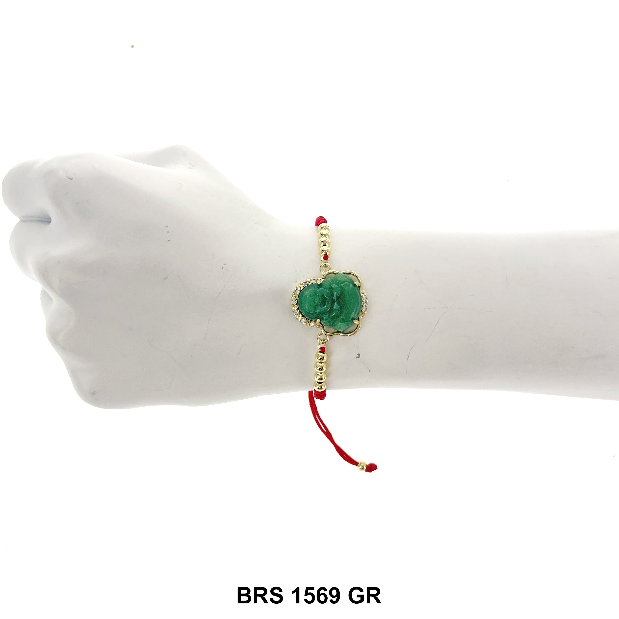 Laughing Buddha Bracelet BRS 1569 GR