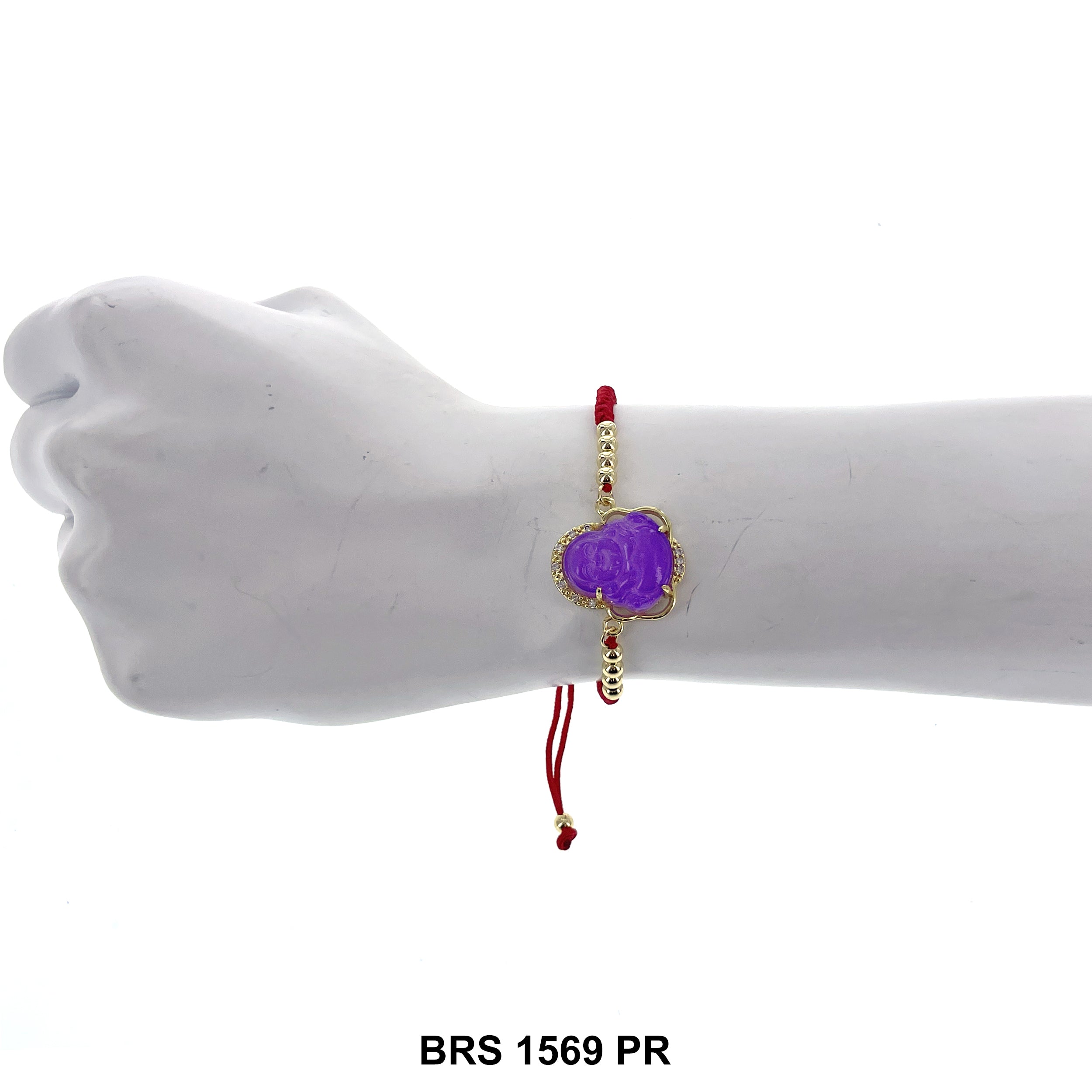 Brazalete Ajustable de Hilo Buda Riendo BRS 1569 PR