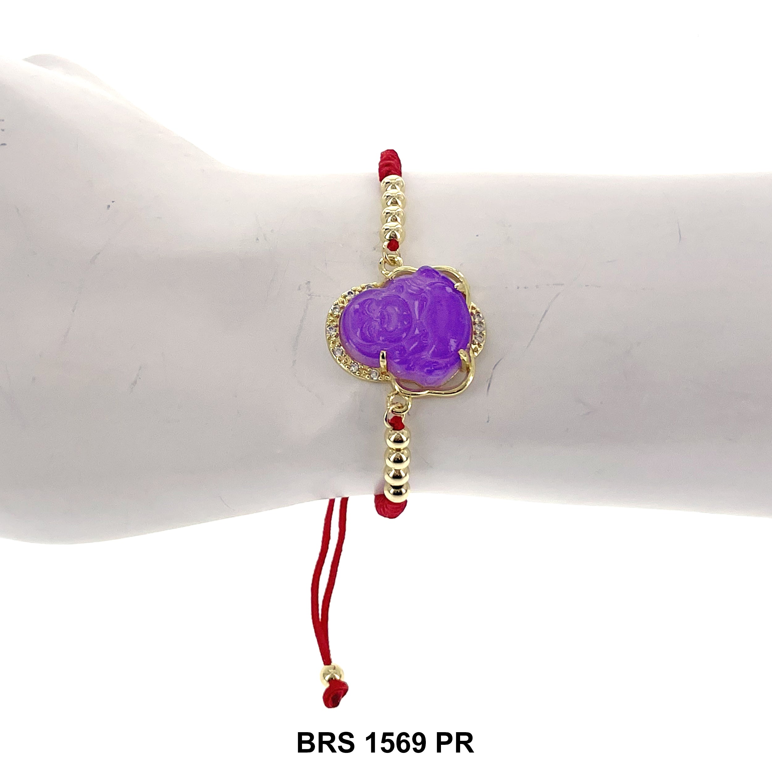 Brazalete Ajustable de Hilo Buda Riendo BRS 1569 PR