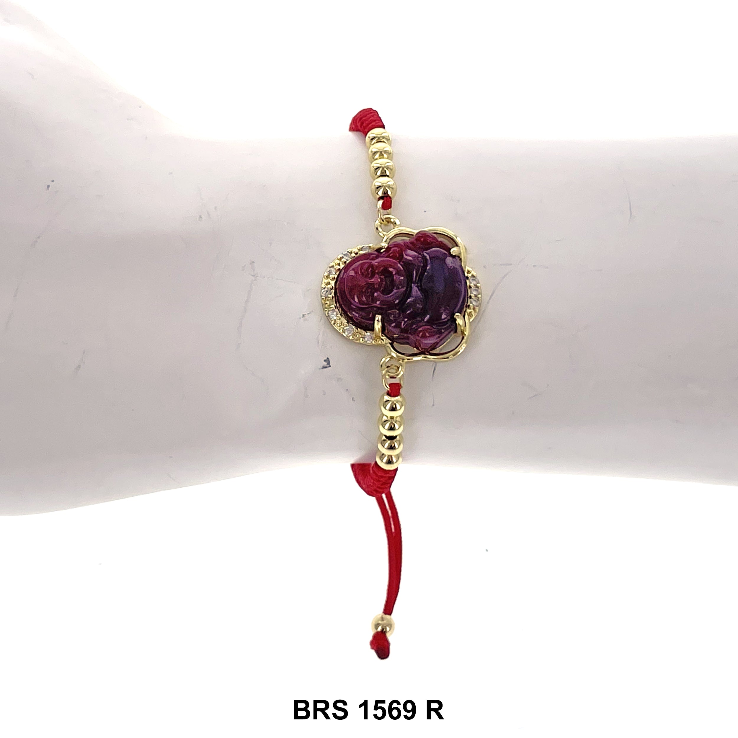 Pulsera Ajustable de Hilo Buda Riendo BRS 1569 R