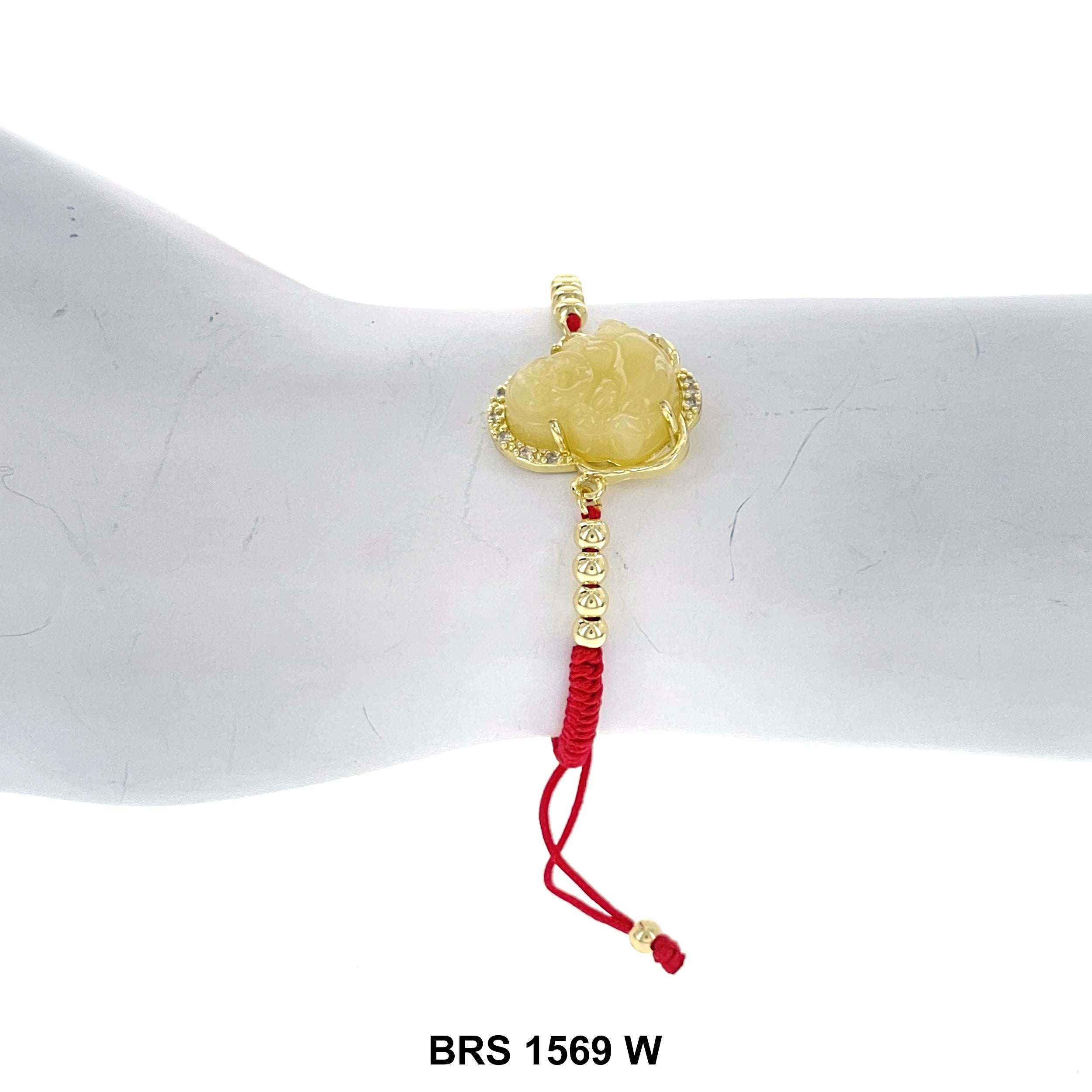 Pulsera Ajustable de Hilo Laughing Buddha BRS 1569 W