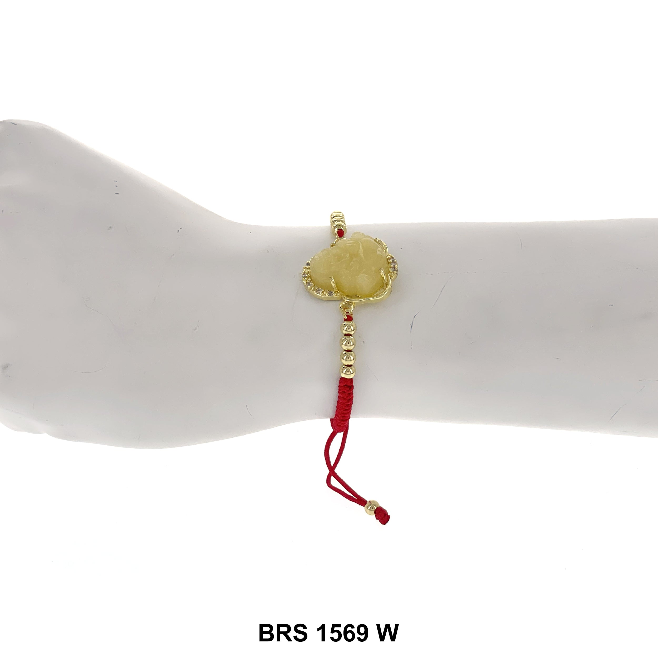 Pulsera Ajustable de Hilo Laughing Buddha BRS 1569 W