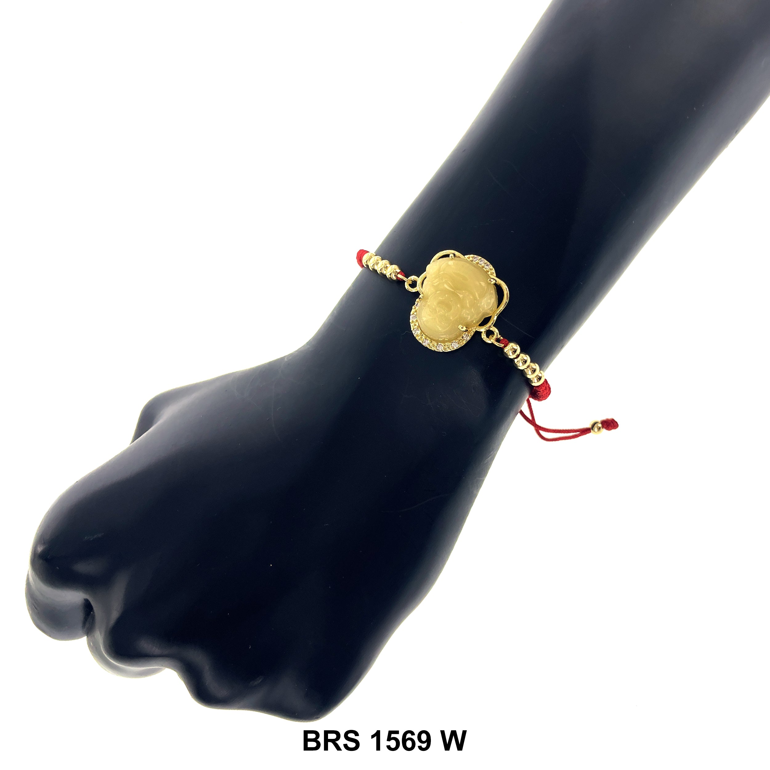 Pulsera Ajustable de Hilo Laughing Buddha BRS 1569 W