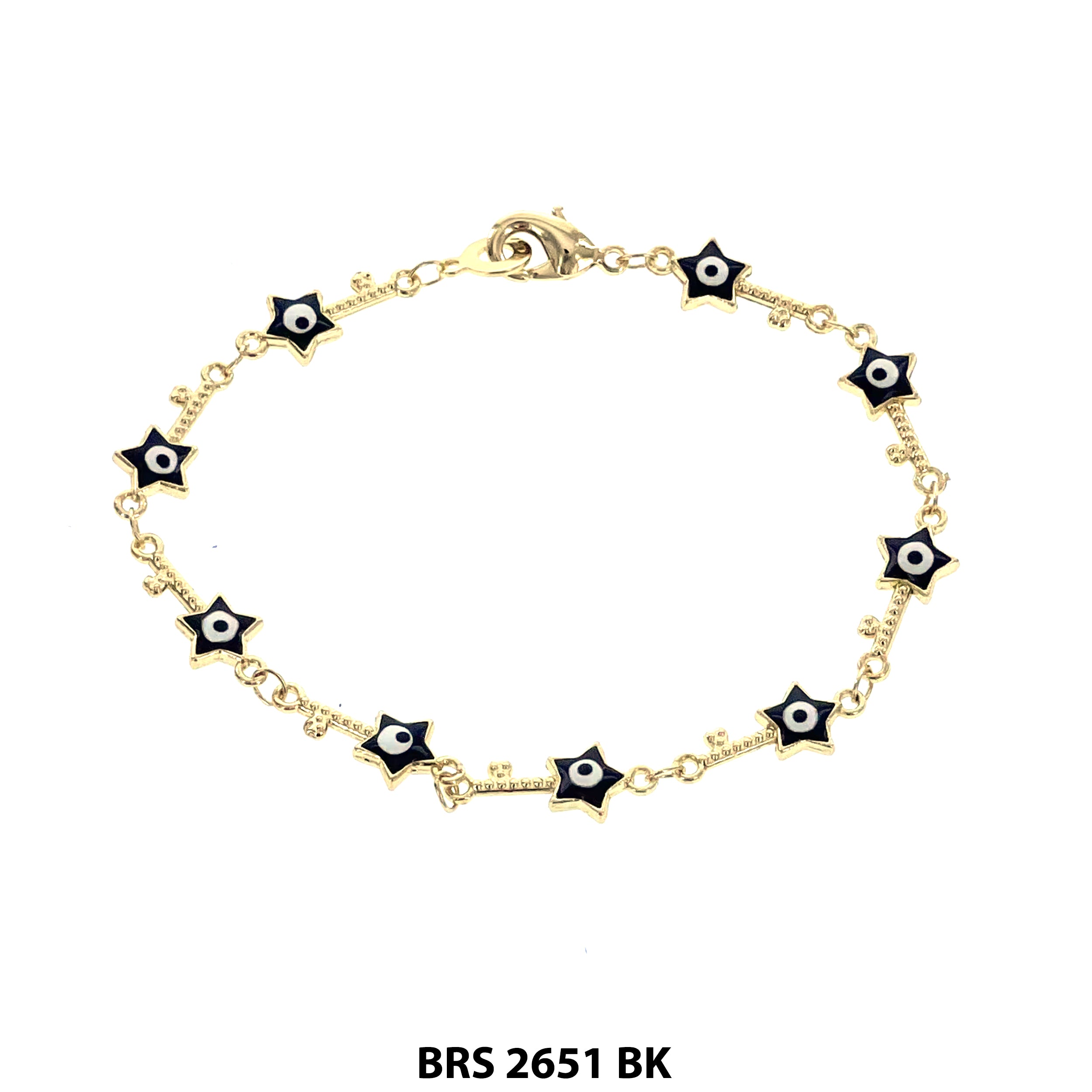 Star Evil Eye Beads Bracelet BRS 2651 BK