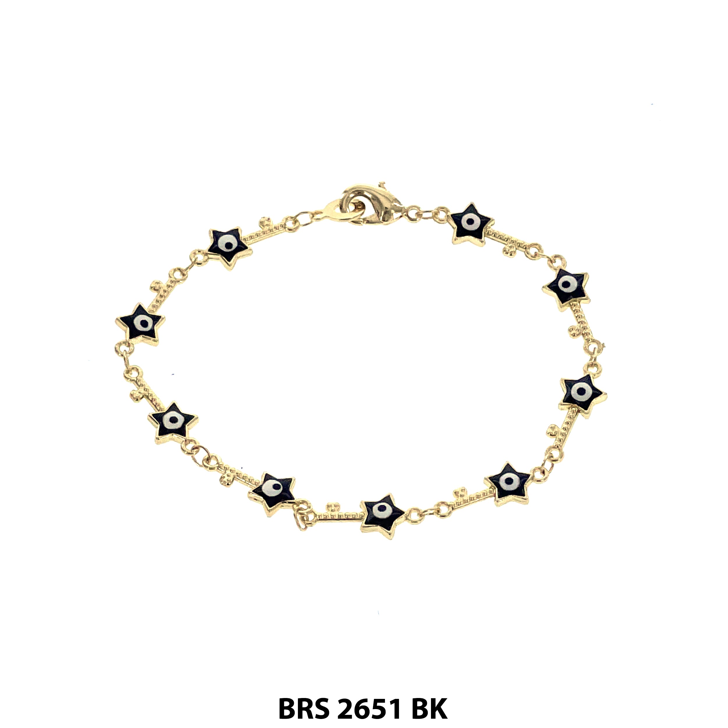 Star Evil Eye Beads Bracelet BRS 2651 BK