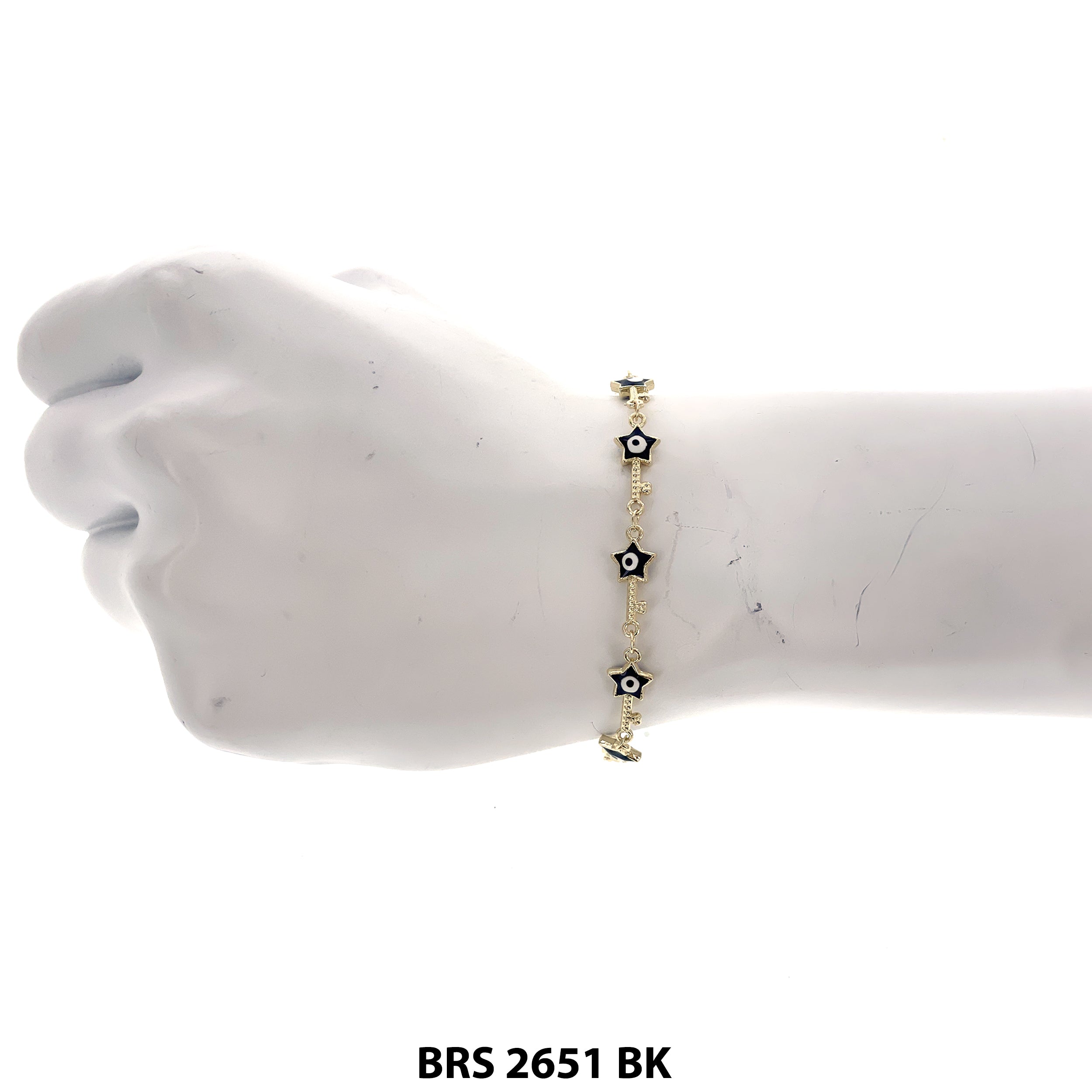 Star Evil Eye Beads Bracelet BRS 2651 BK