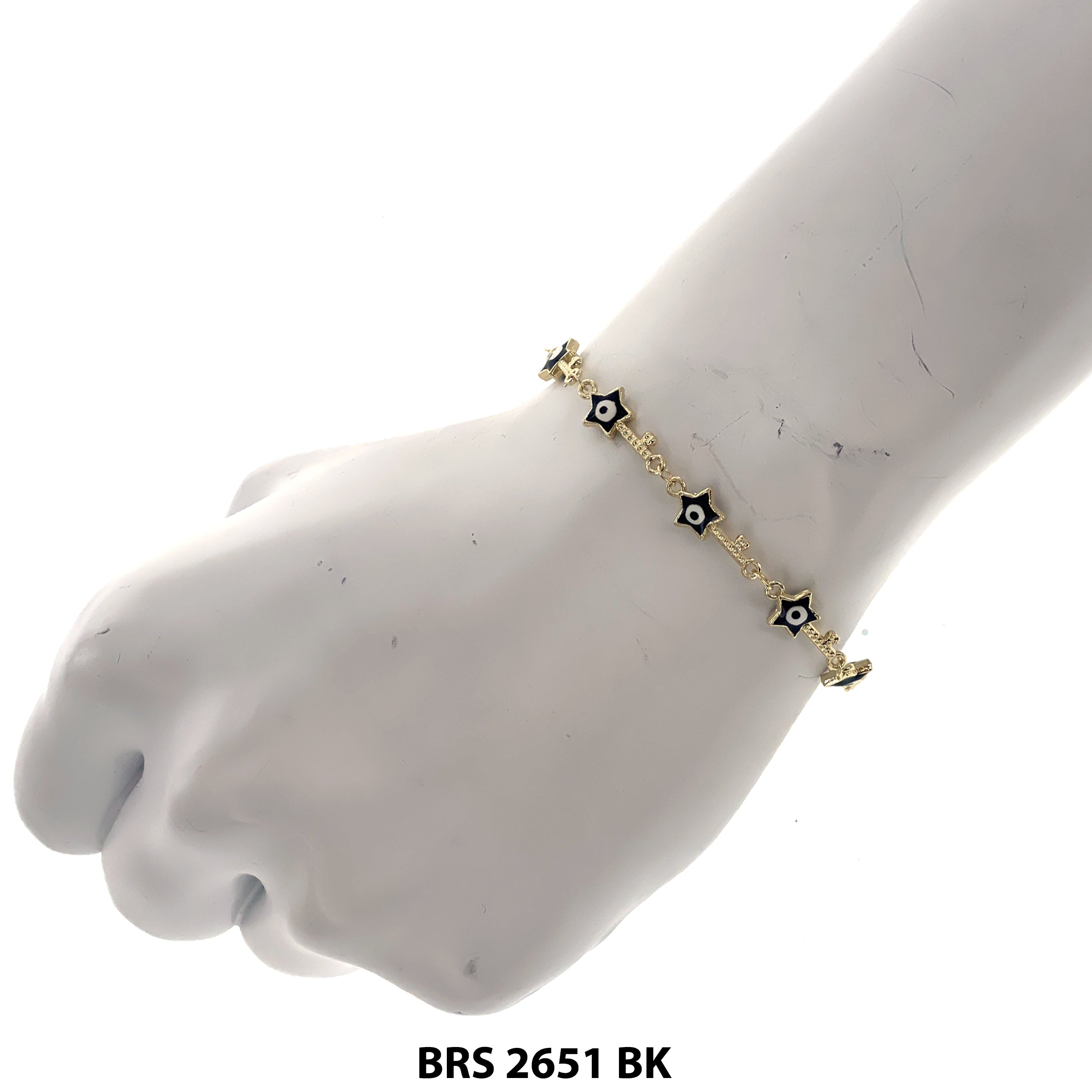 Star Evil Eye Beads Bracelet BRS 2651 BK