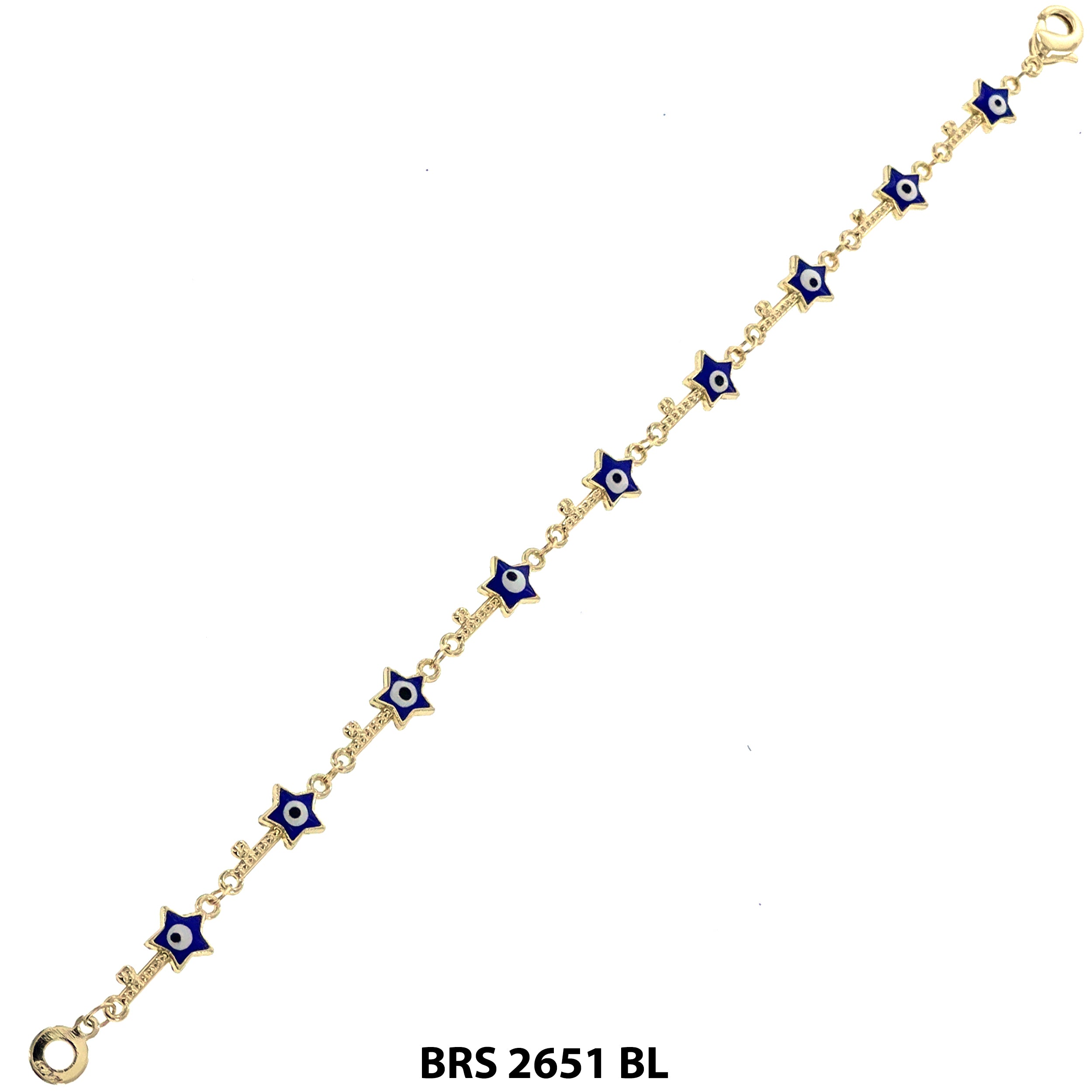 Star Evil Eye Beads Bracelet BRS 2651 BL