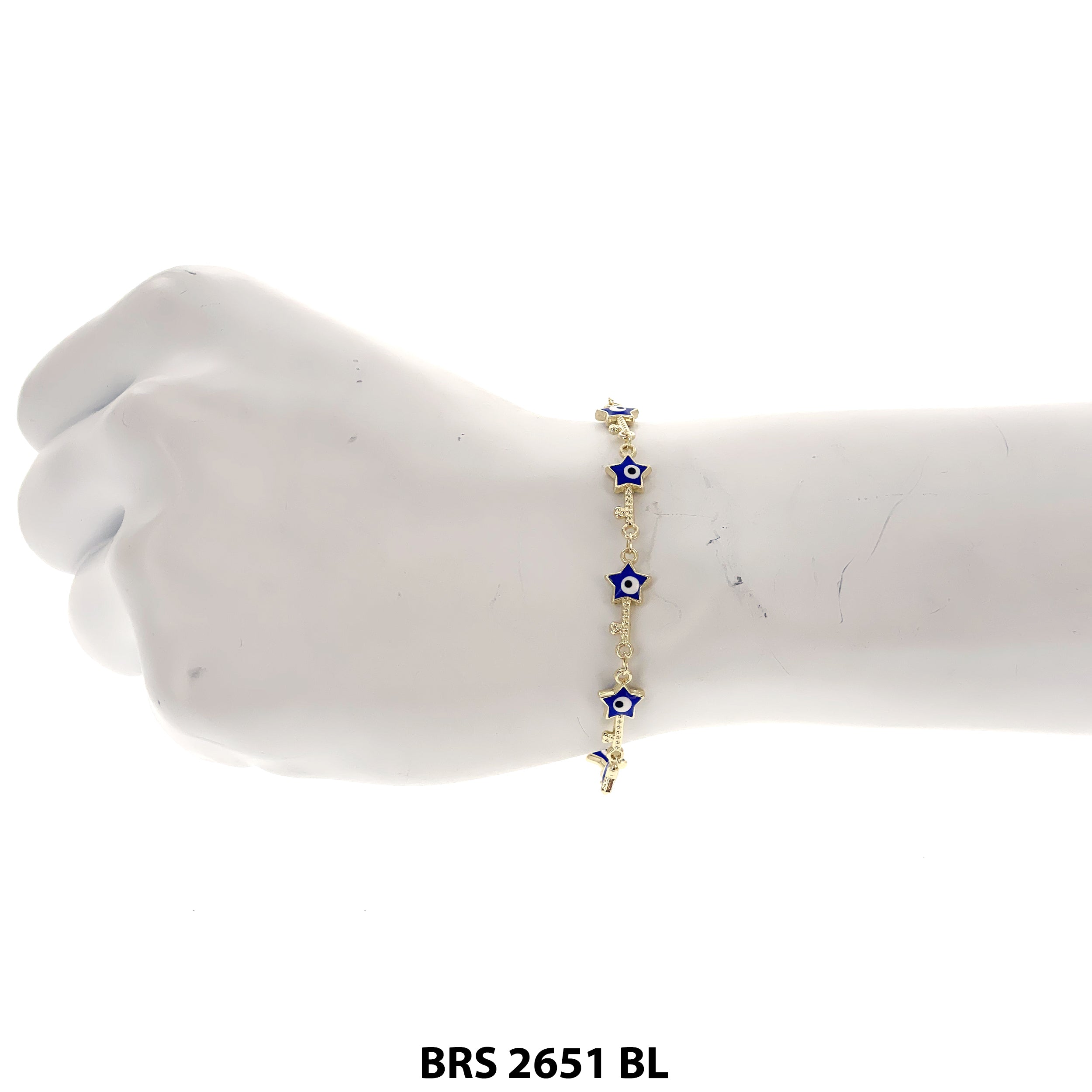 Star Evil Eye Beads Bracelet BRS 2651 BL