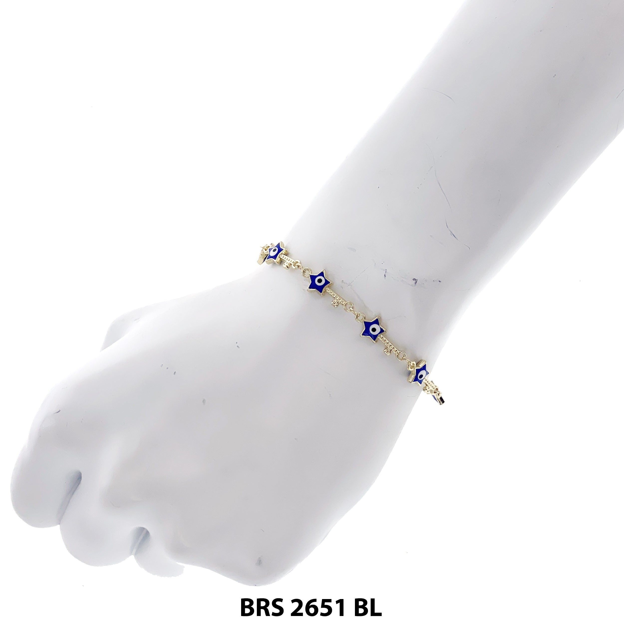 Star Evil Eye Beads Bracelet BRS 2651 BL