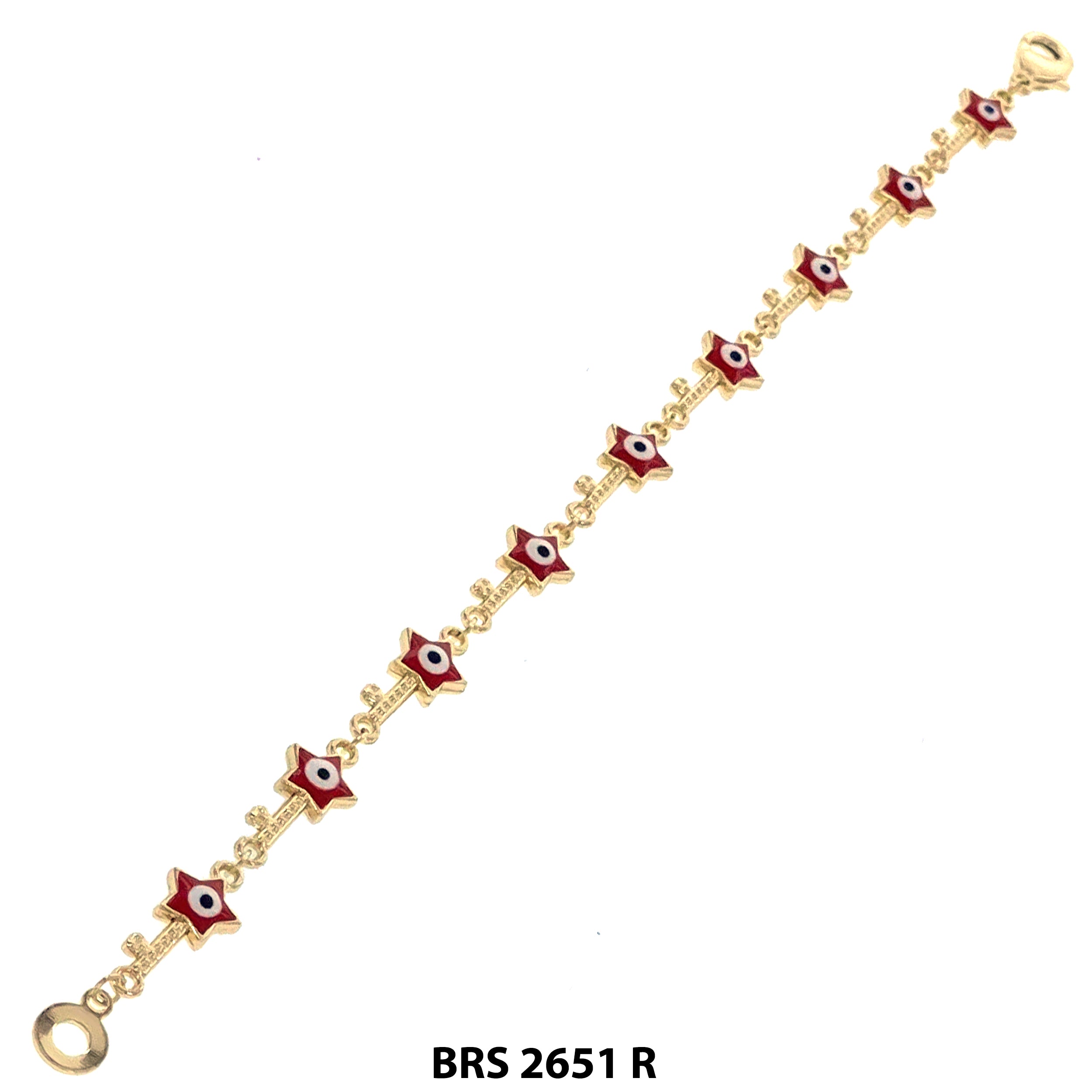 Star Evil Eye Beads Bracelet BRS 2651 R