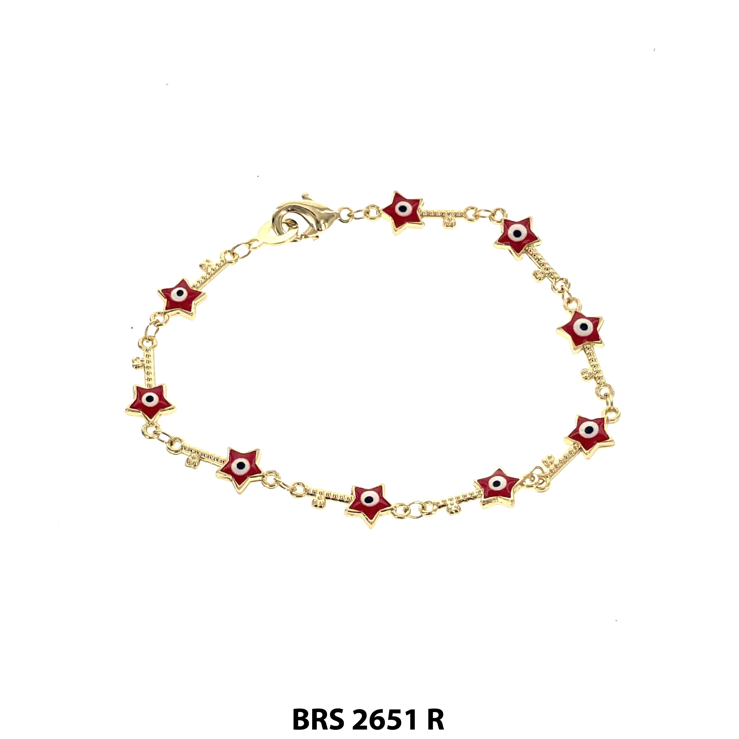 Star Evil Eye Beads Bracelet BRS 2651 R