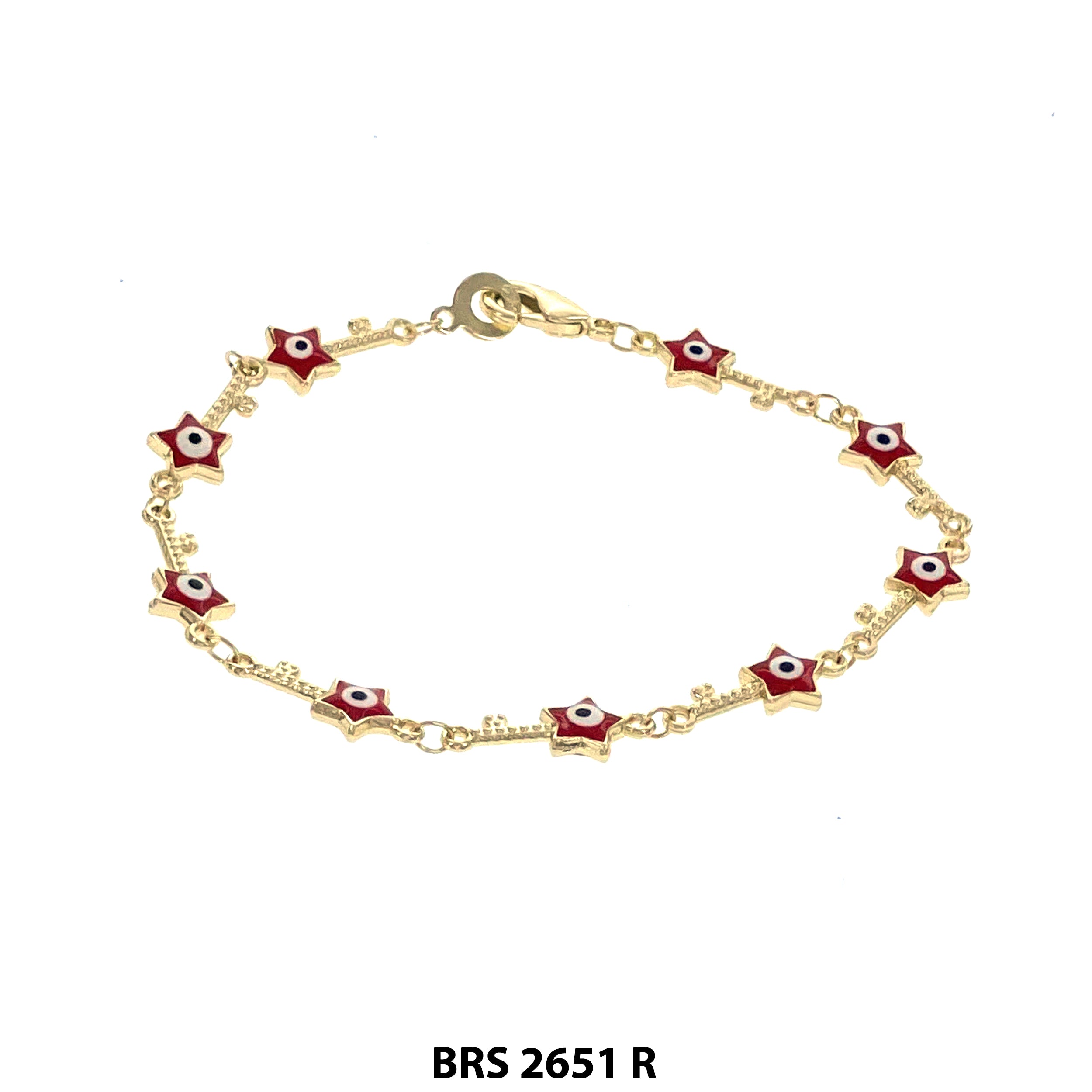 Star Evil Eye Beads Bracelet BRS 2651 R