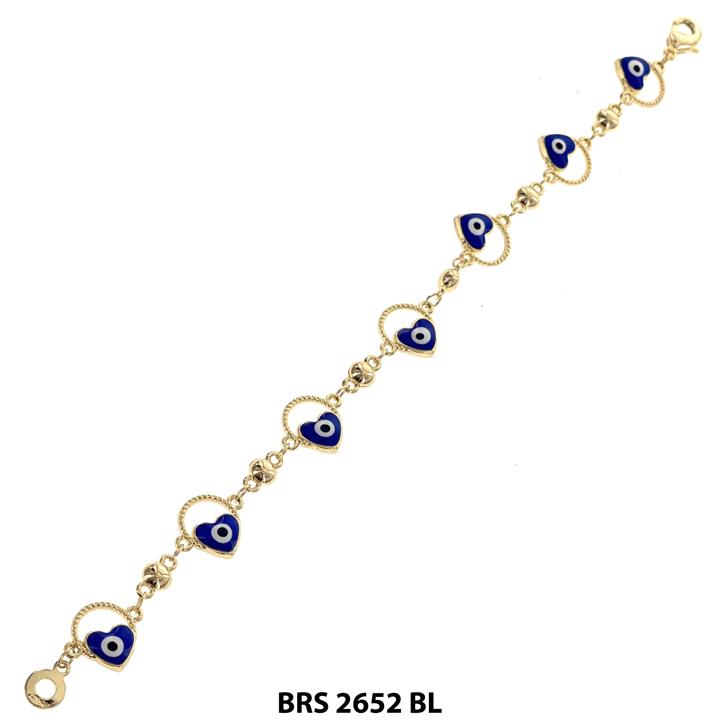 Heart Evil Eye Beads Bracelet BRS 2652 BL