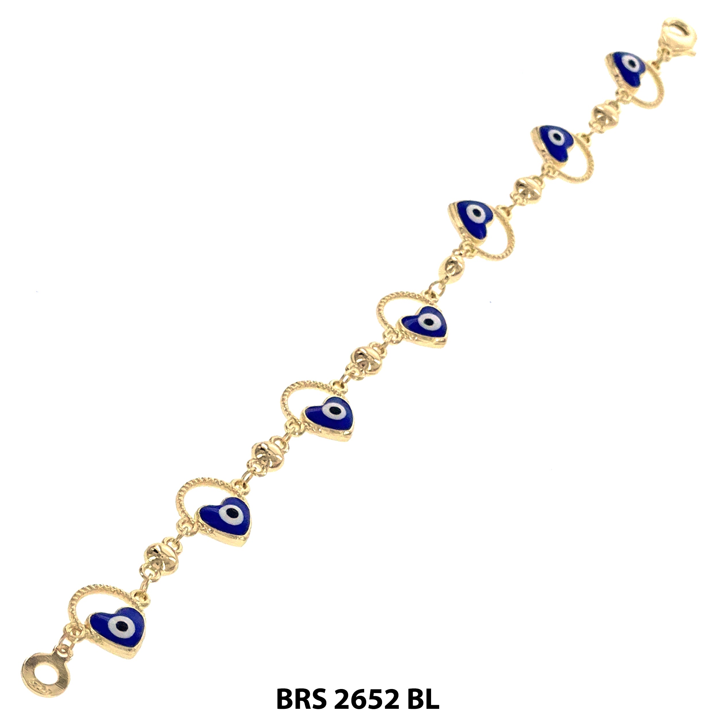 Heart Evil Eye Beads Bracelet BRS 2652 BL