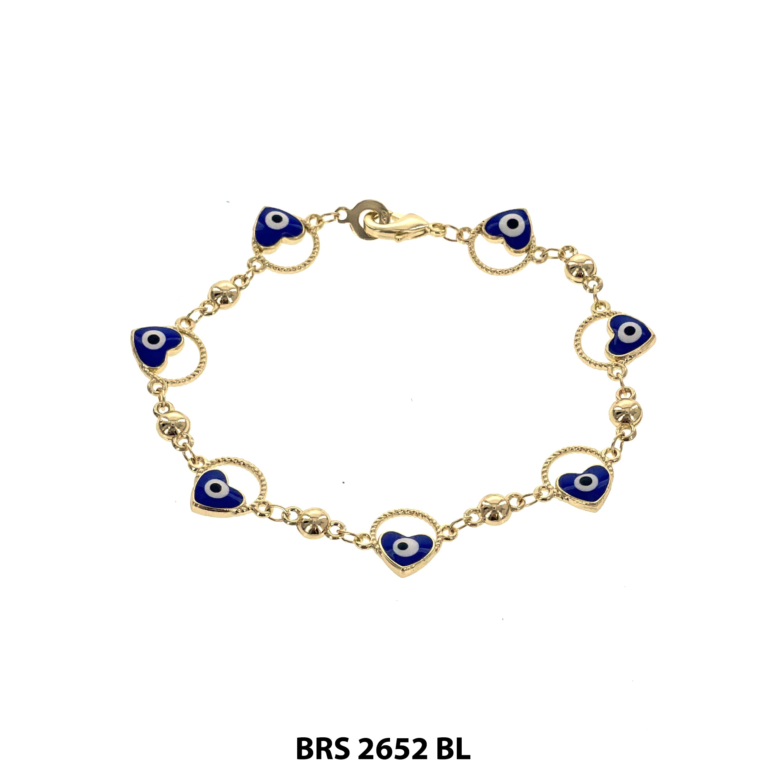 Heart Evil Eye Beads Bracelet BRS 2652 BL