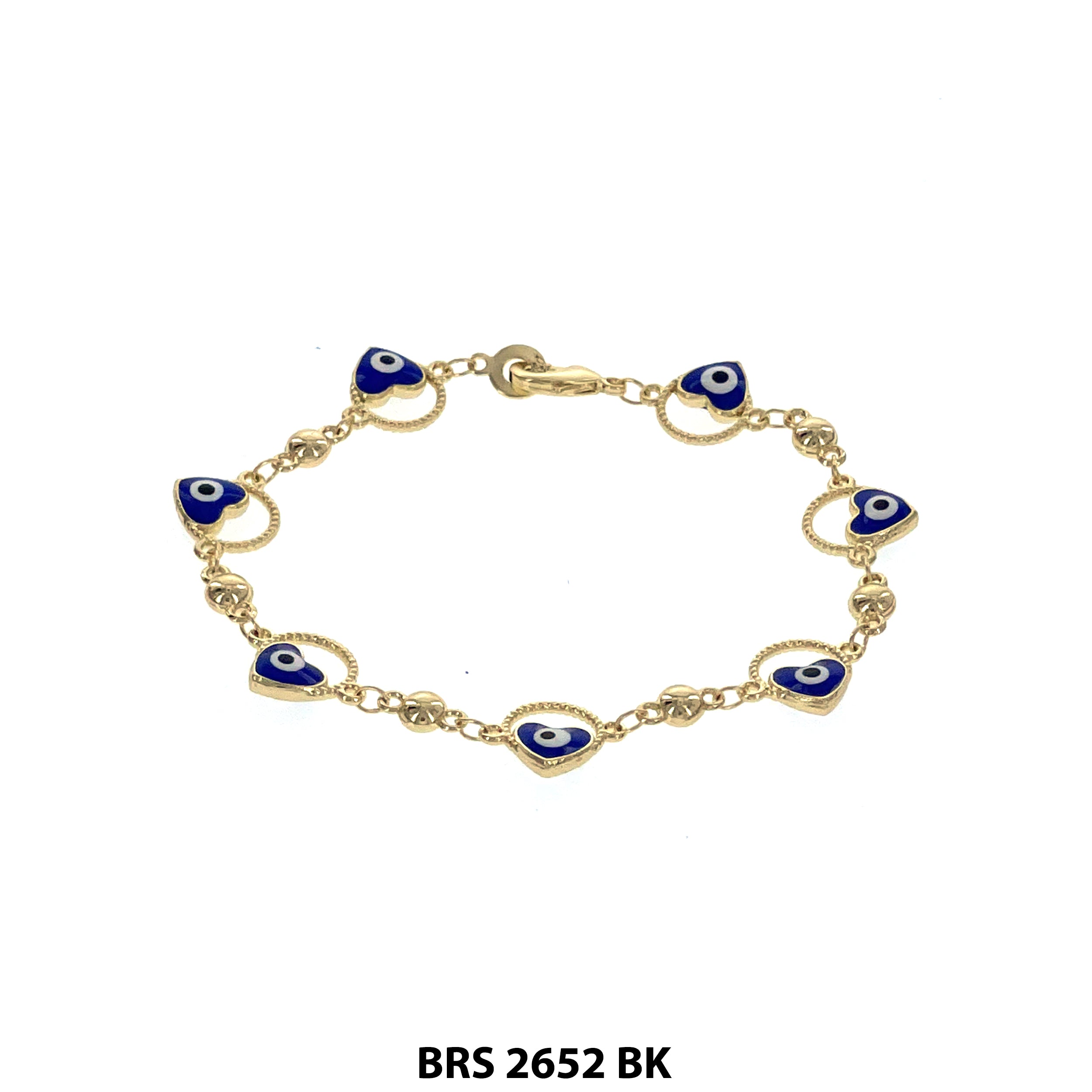 Heart Evil Eye Beads Bracelet BRS 2652 BL