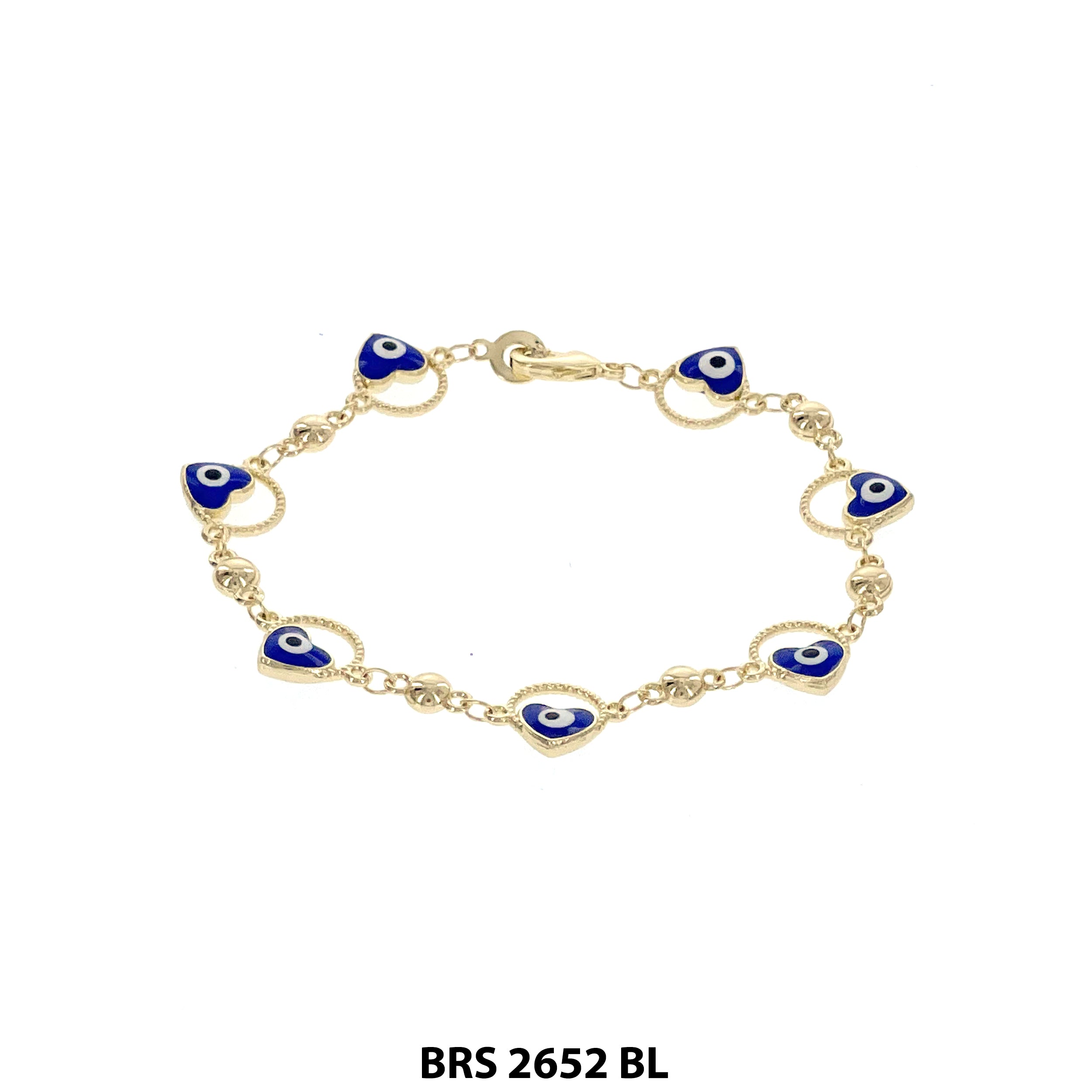 Heart Evil Eye Beads Bracelet BRS 2652 BL