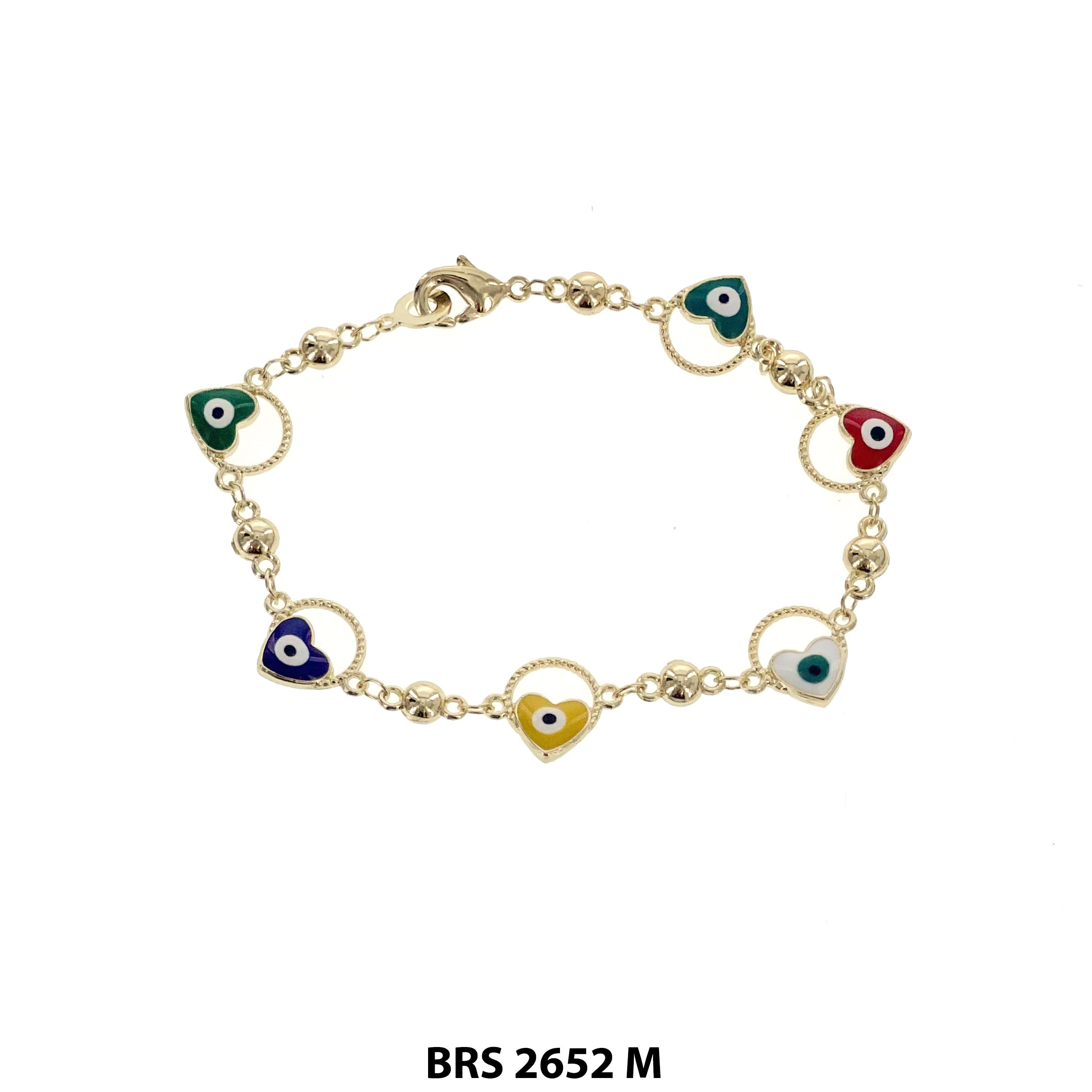 Heart Evil Eye Beads Bracelet BRS 2652 M