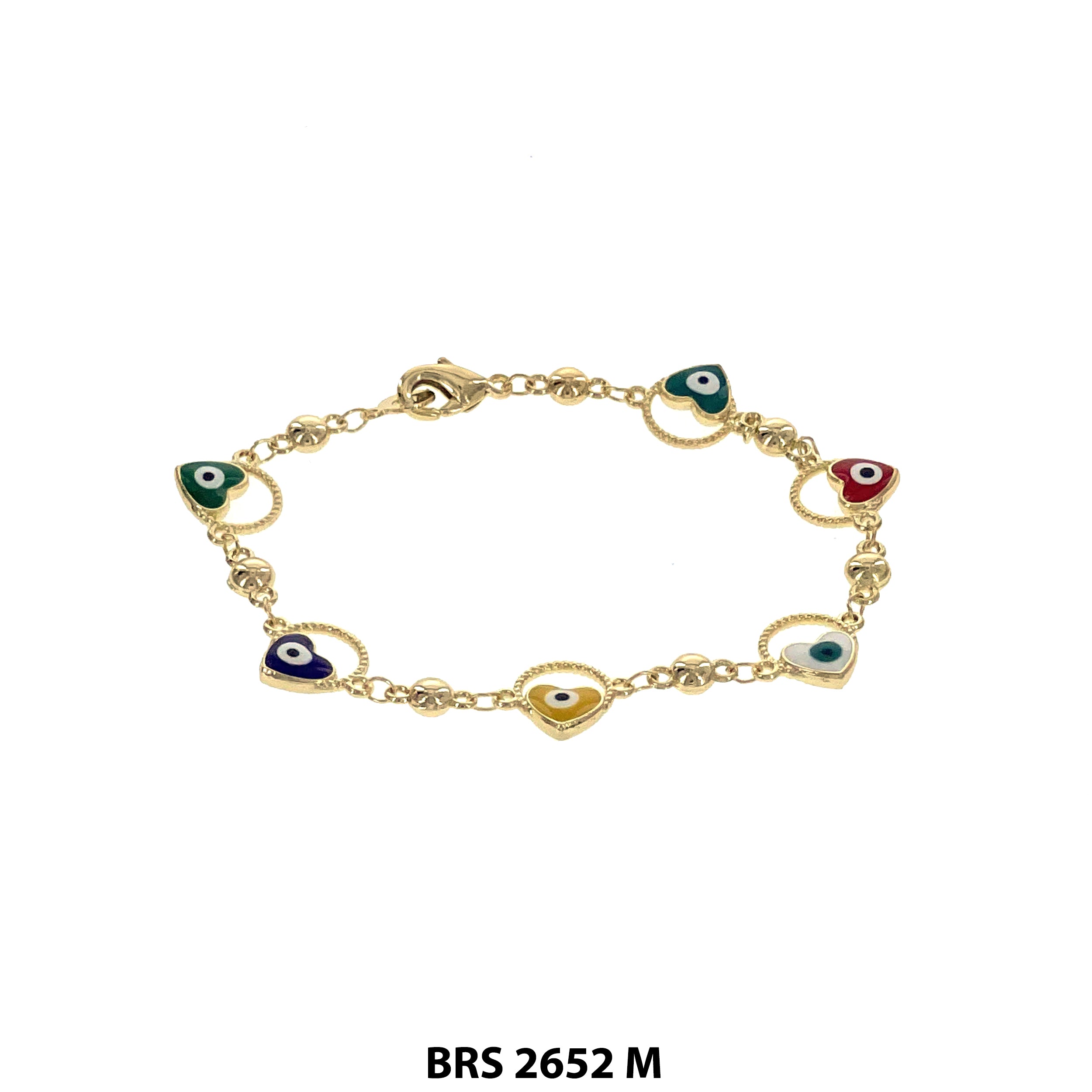 Heart Evil Eye Beads Bracelet BRS 2652 M