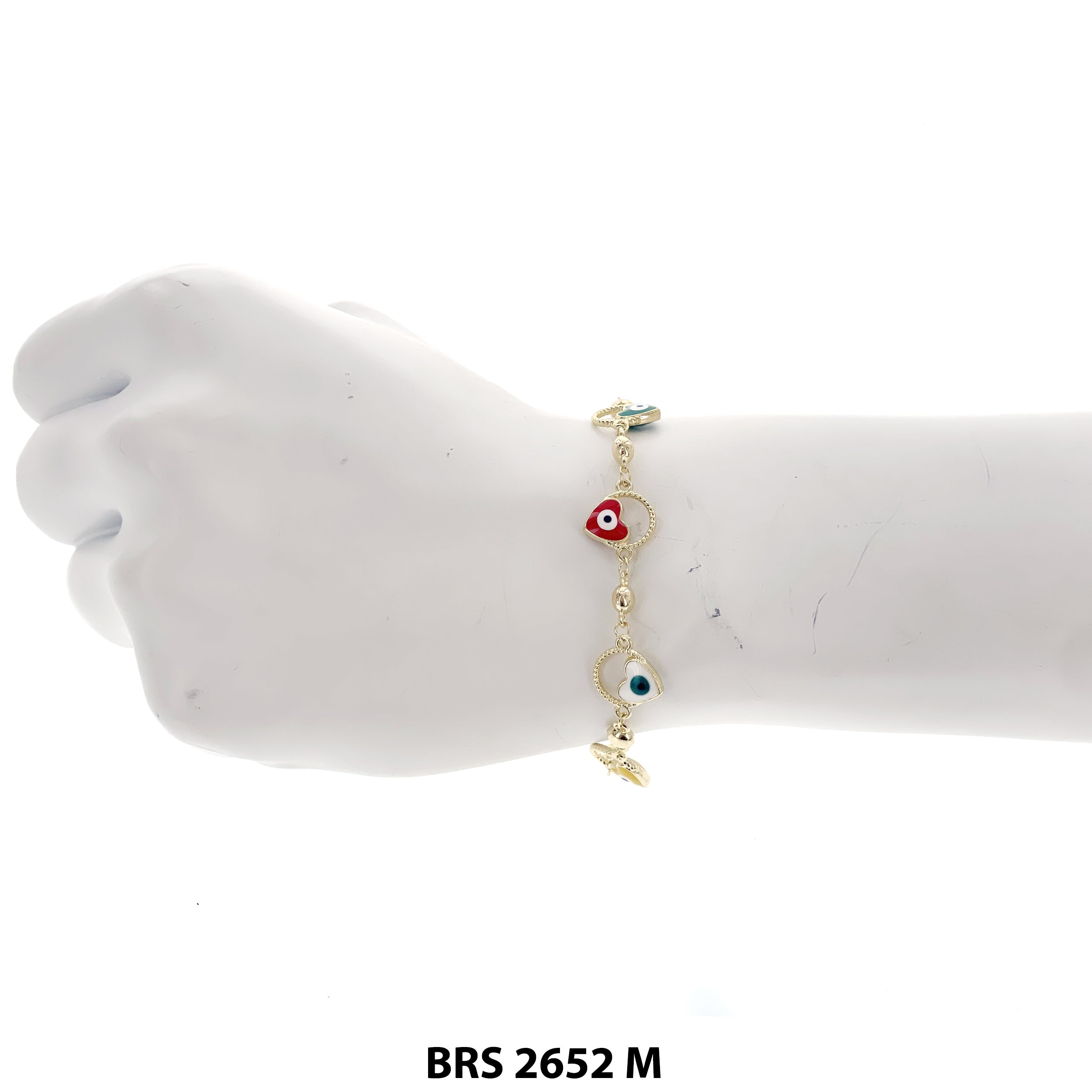 Heart Evil Eye Beads Bracelet BRS 2652 M