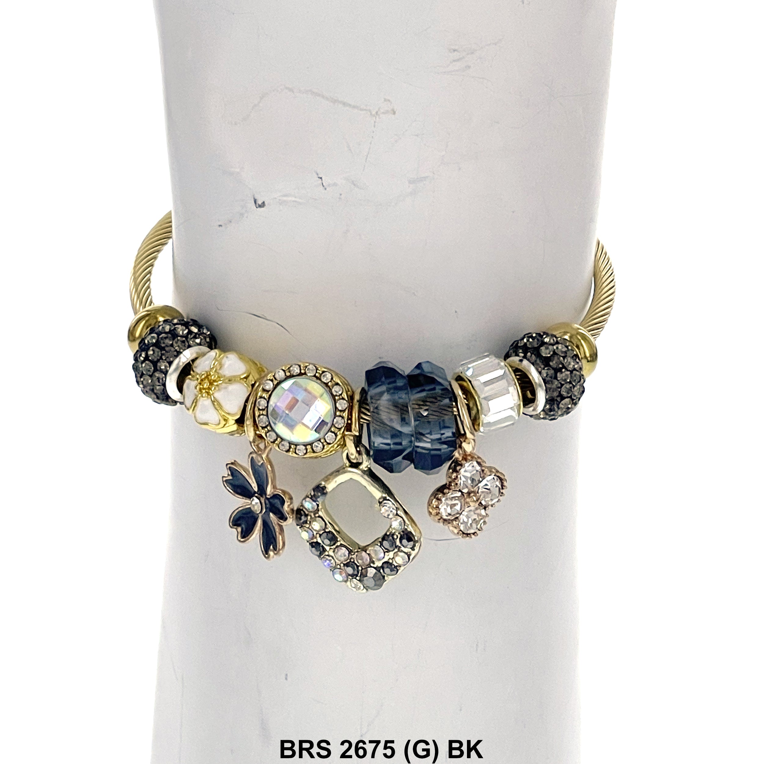 Hanging Charms Openable Bracelet BRS 2575 (G) BK