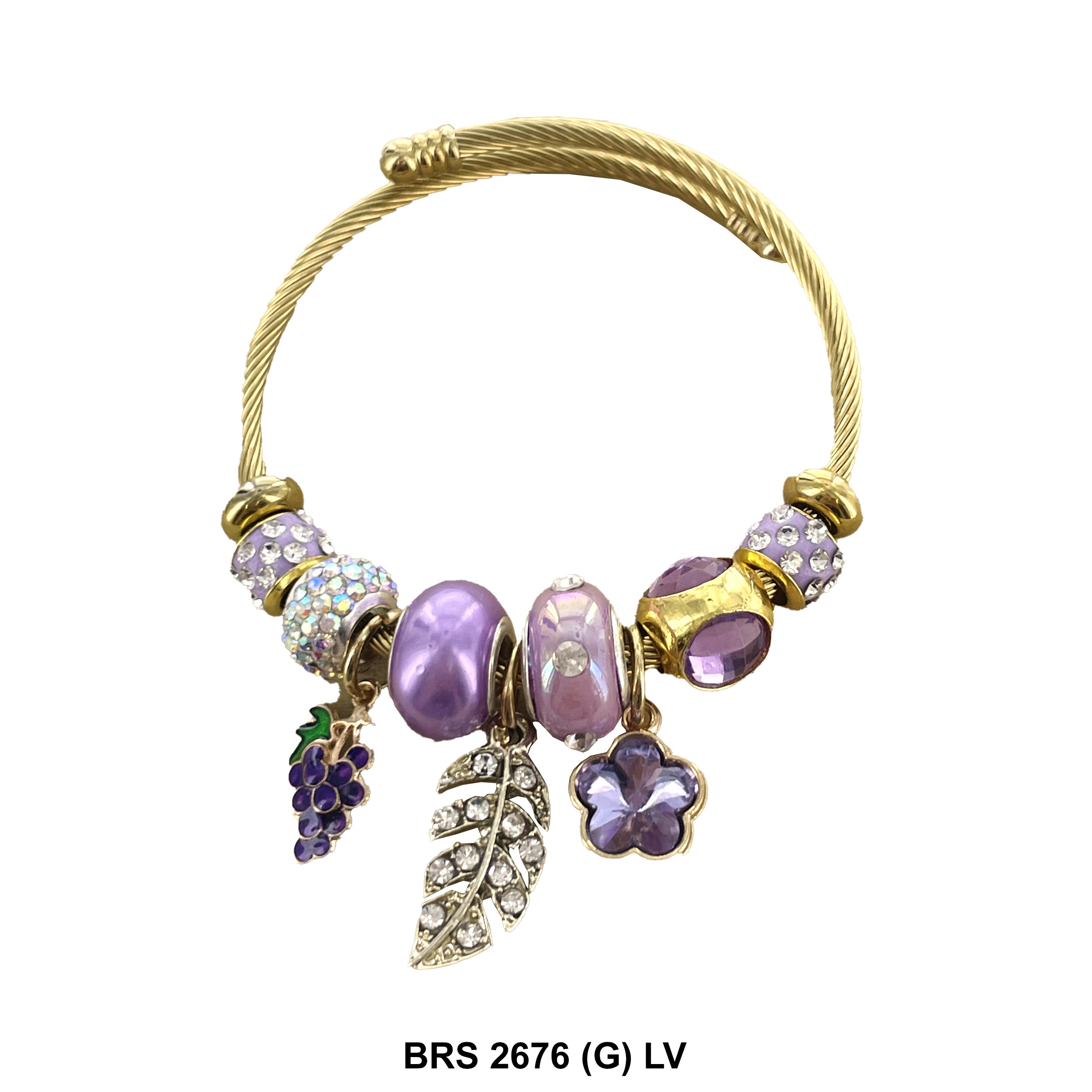 Hanging Charms Openable Bracelet BRS 2676 (G) LV