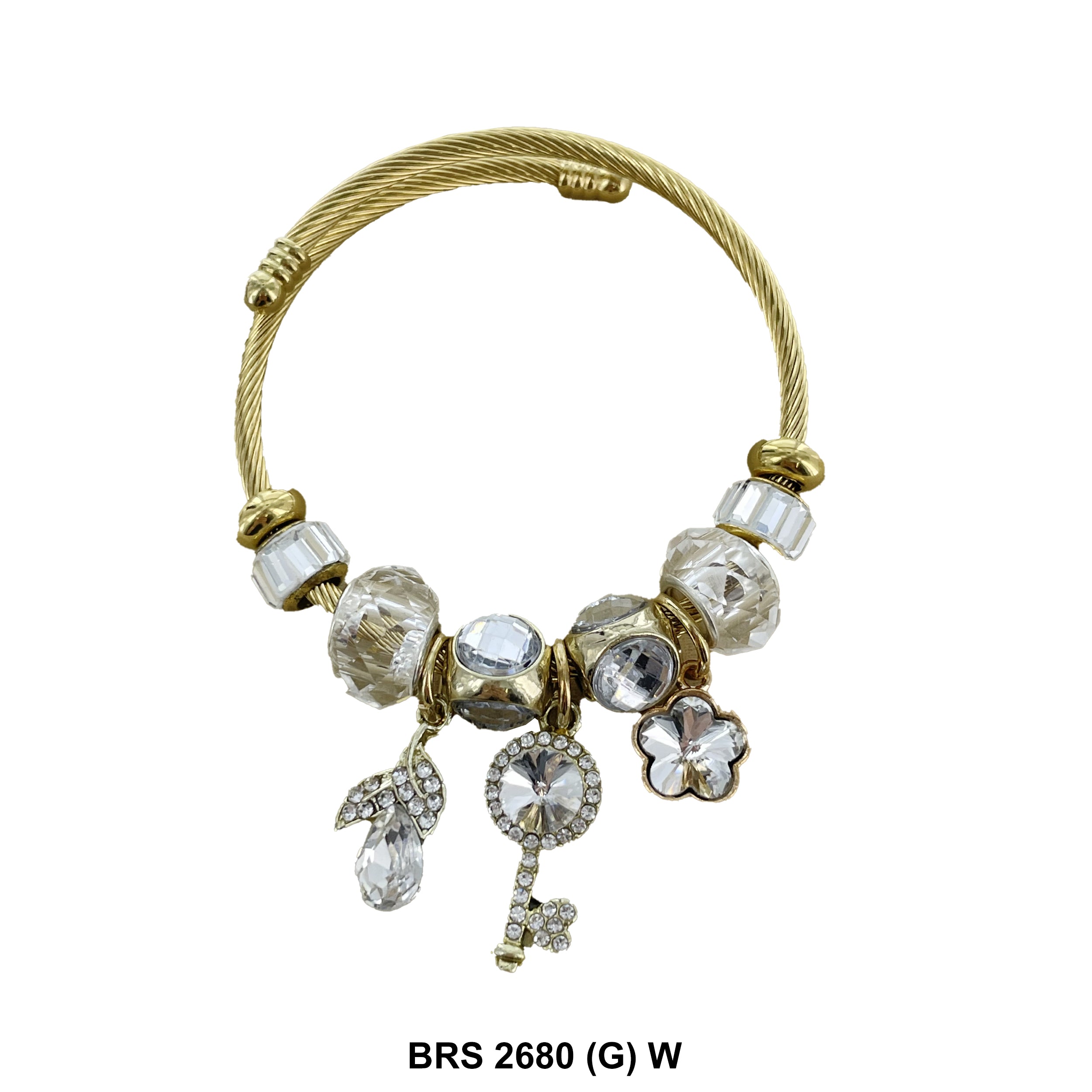 Hanging Charms Openable Bracelet BRS 2680 (G) W