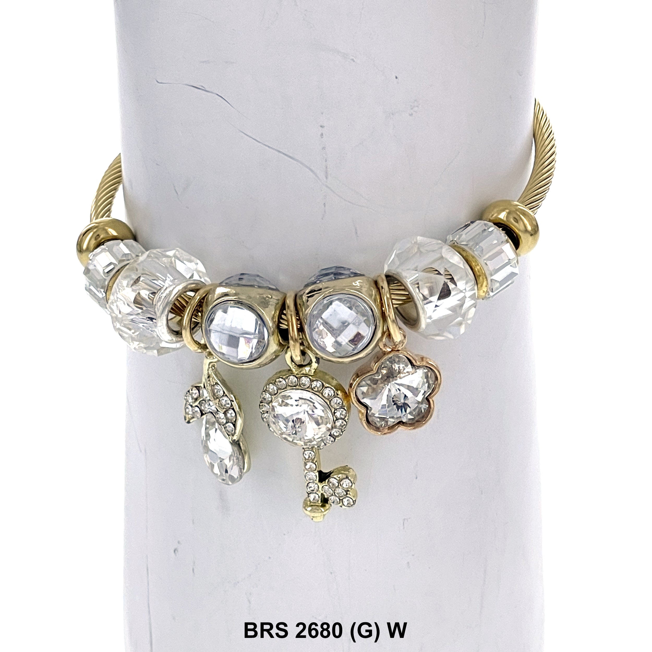 Hanging Charms Openable Bracelet BRS 2680 (G) W