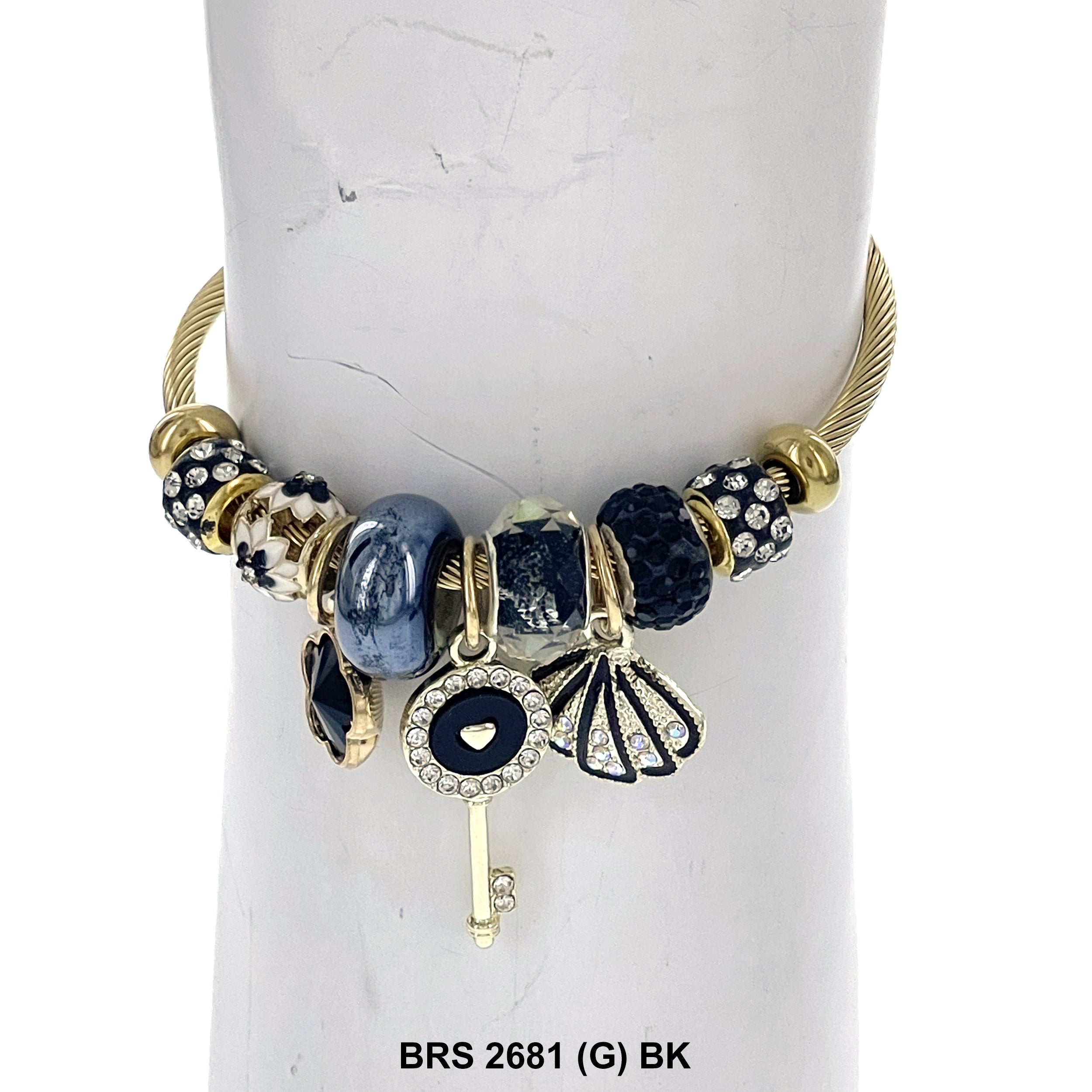 Hanging Charms Openable Bracelet BRS 2681 (G) BK