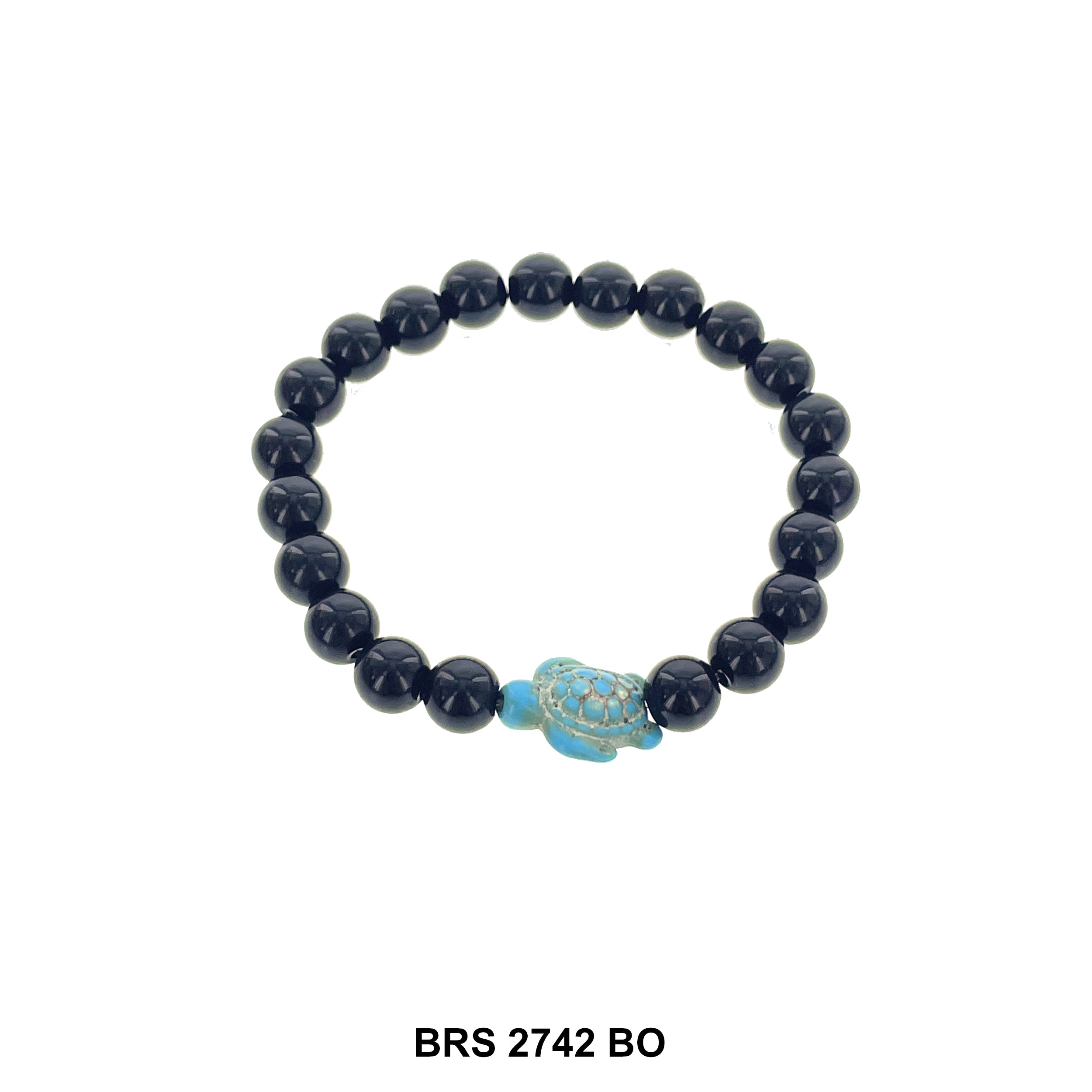 Natural Stone Elastic Turtle Bracelet BRS 2742 BO