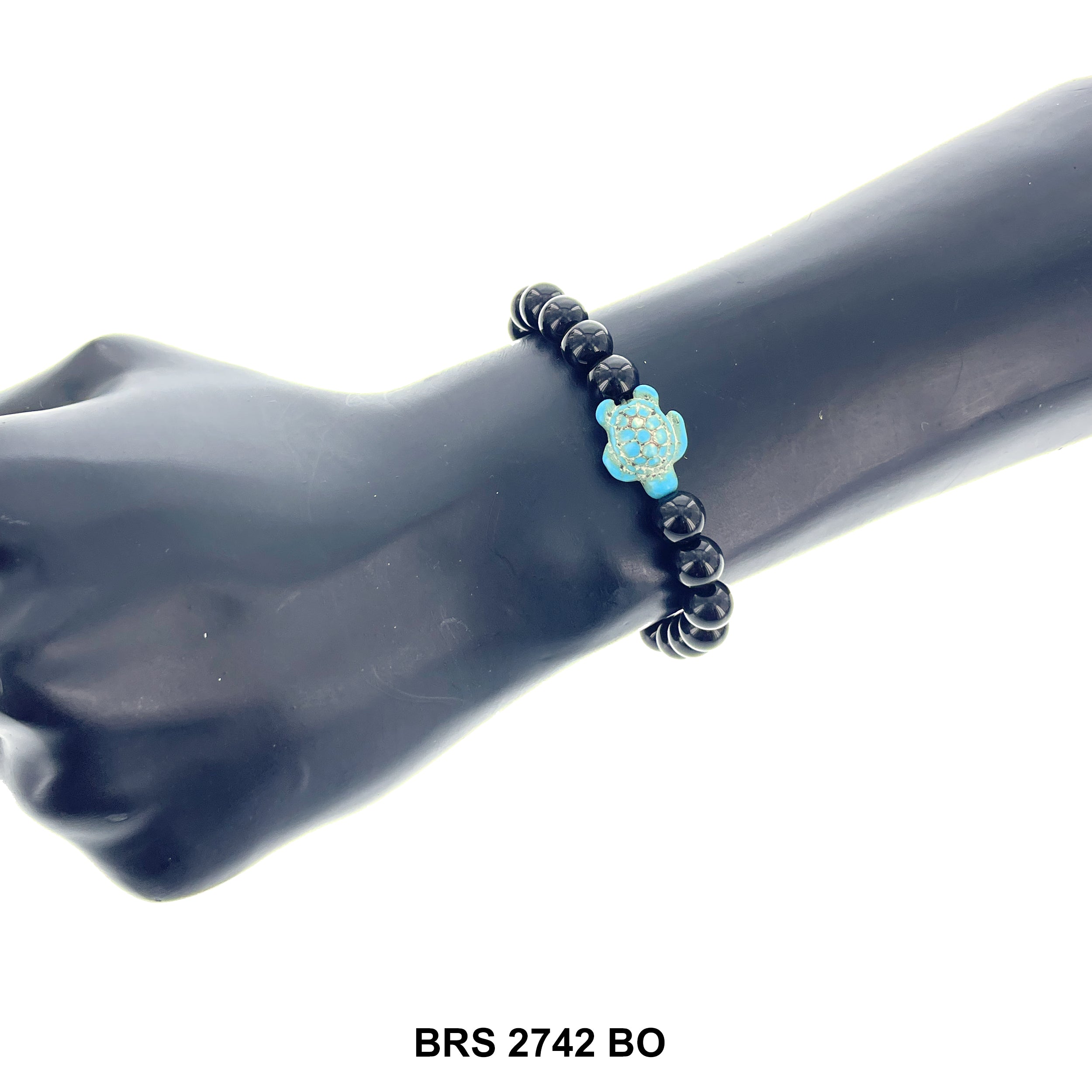 Natural Stone Elastic Turtle Bracelet BRS 2742 BO