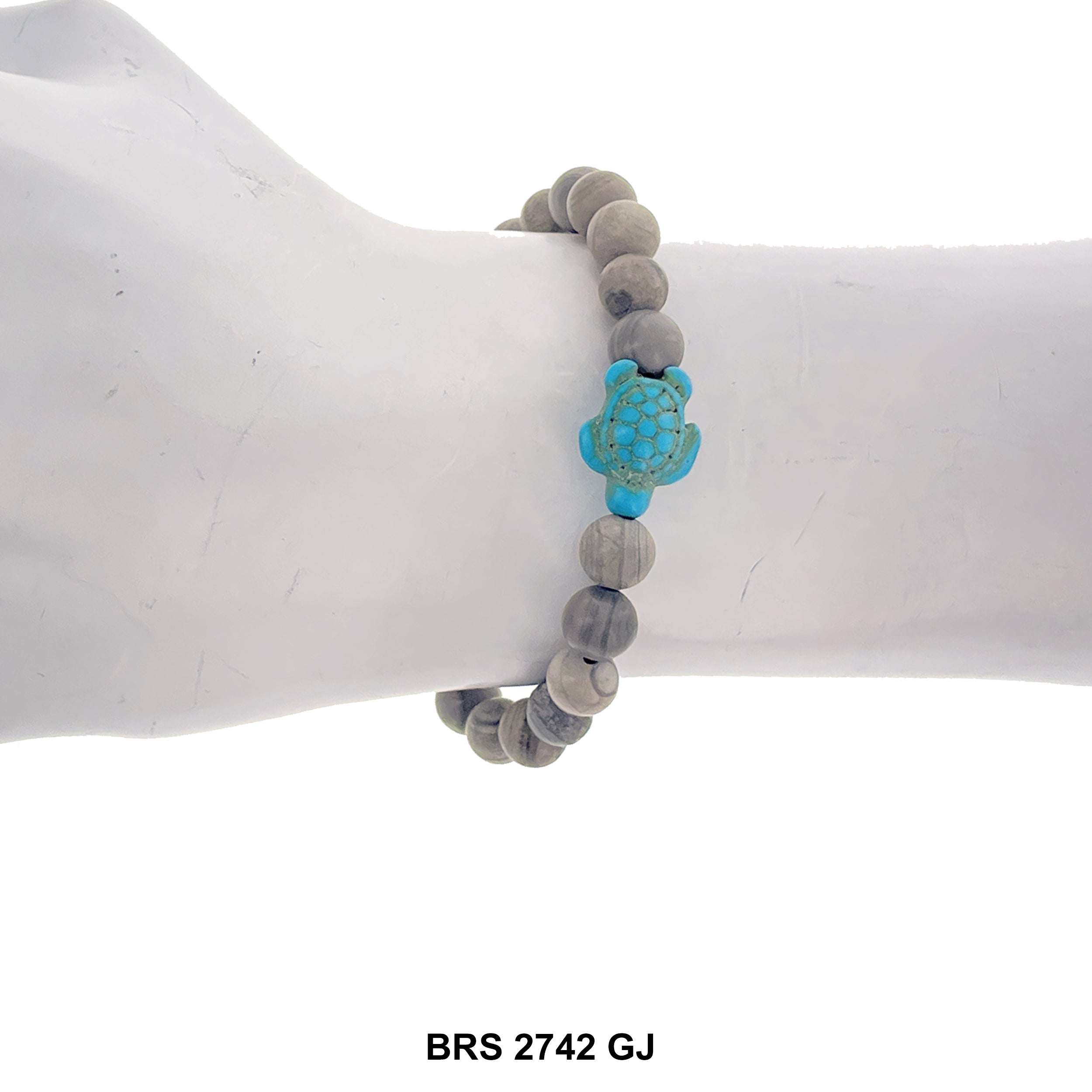 Natural Stone Elastic Turtle Bracelet BRS 2742 GJ