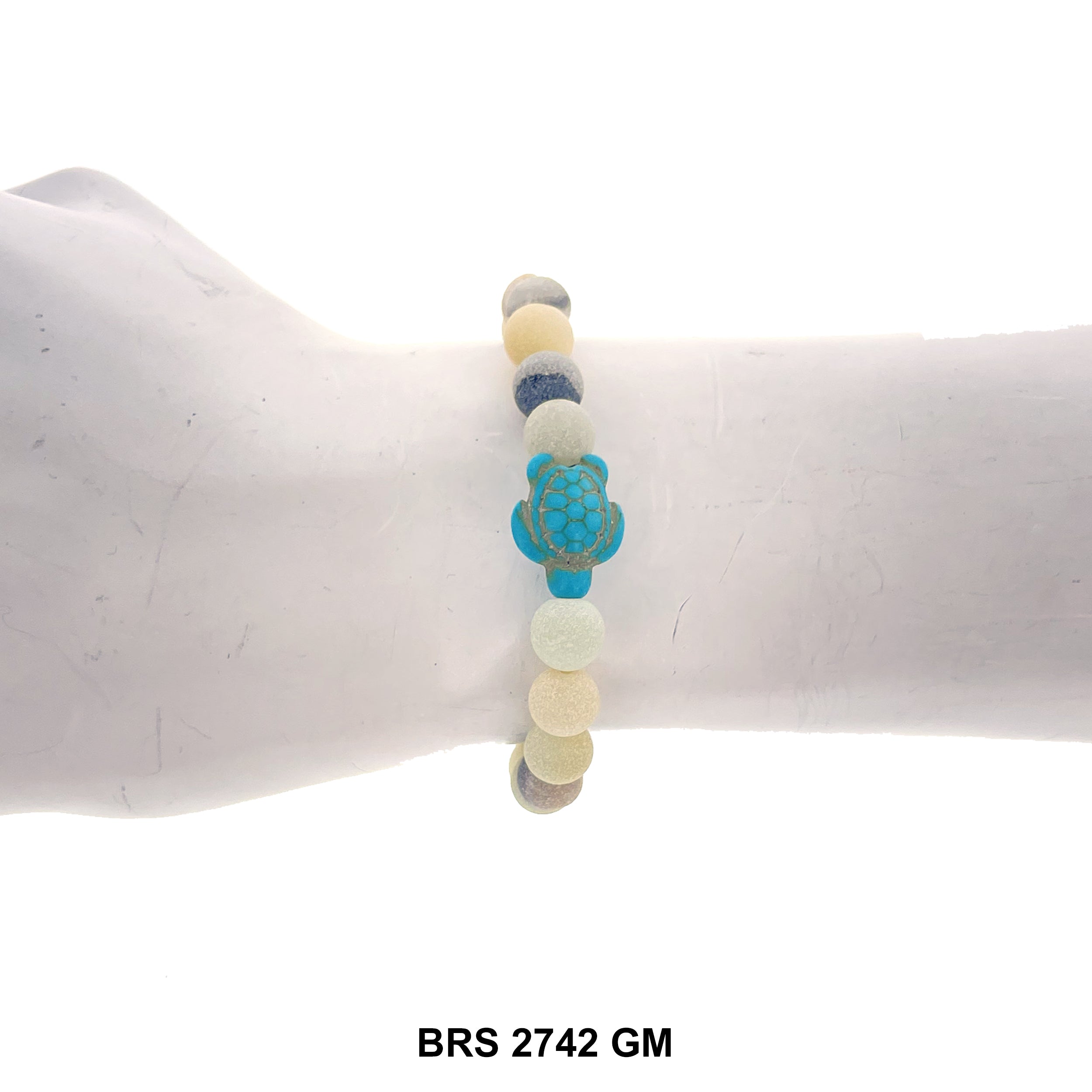 Natural Stone Elastic Turtle Bracelet BRS 2742 GM