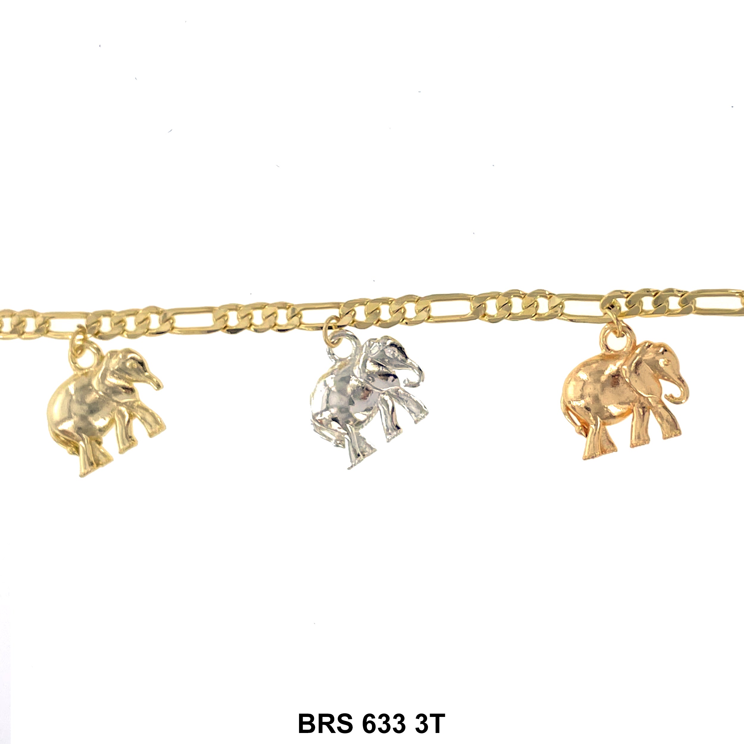 Elephant Figaro Chain Bracelet BRS 633 3T