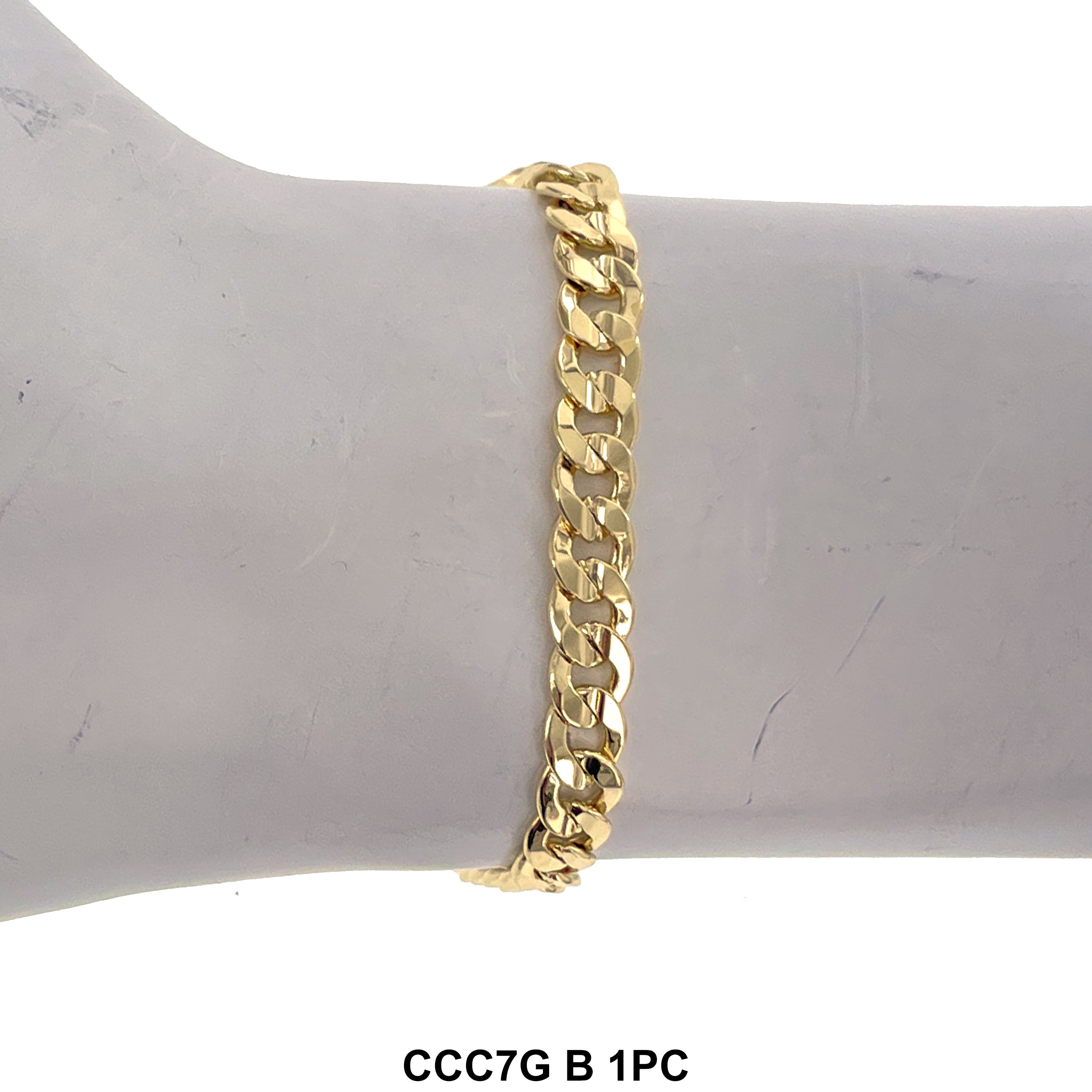 7 MM Concave Cuban Bracelet CCC7G B