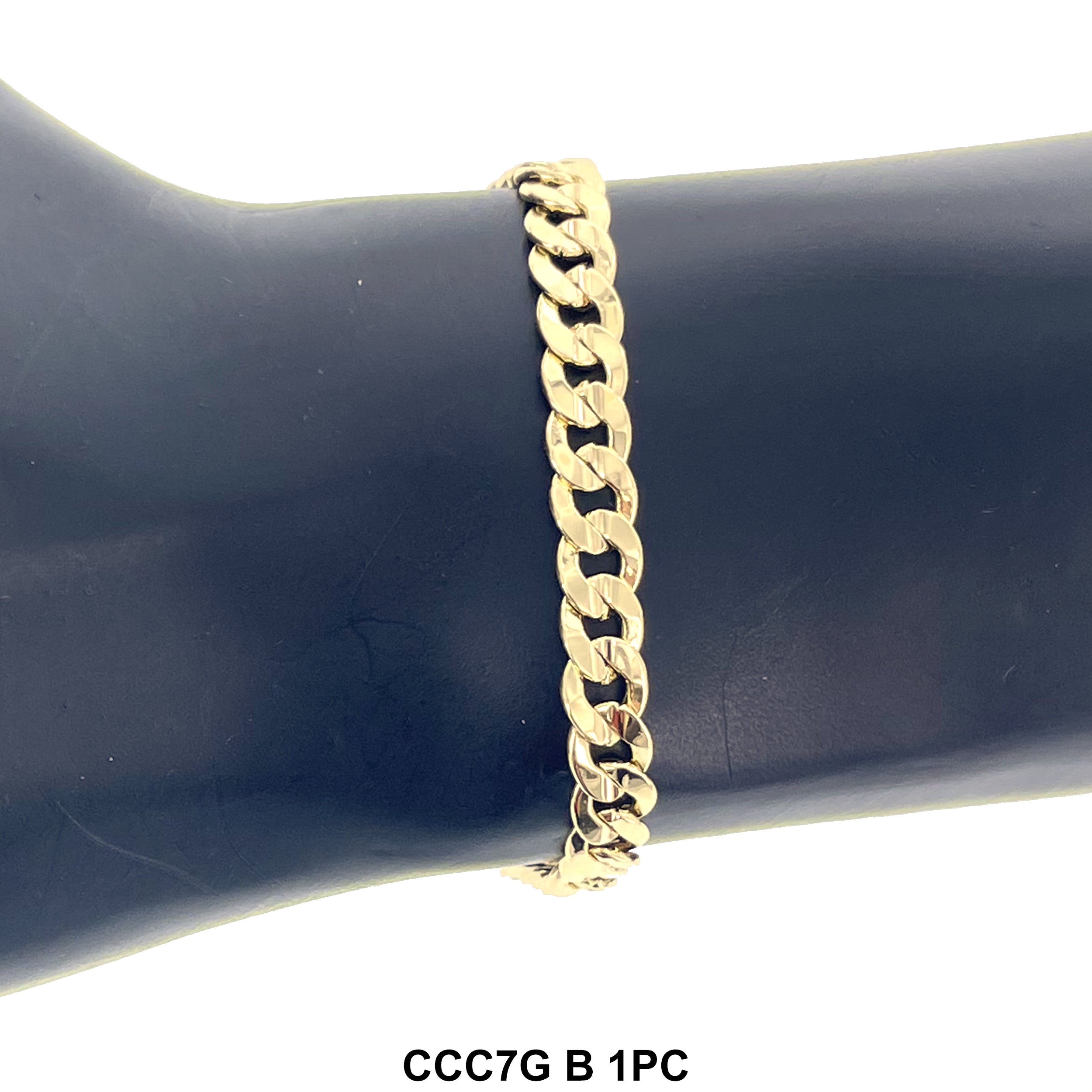 7 MM Concave Cuban Bracelet CCC7G B