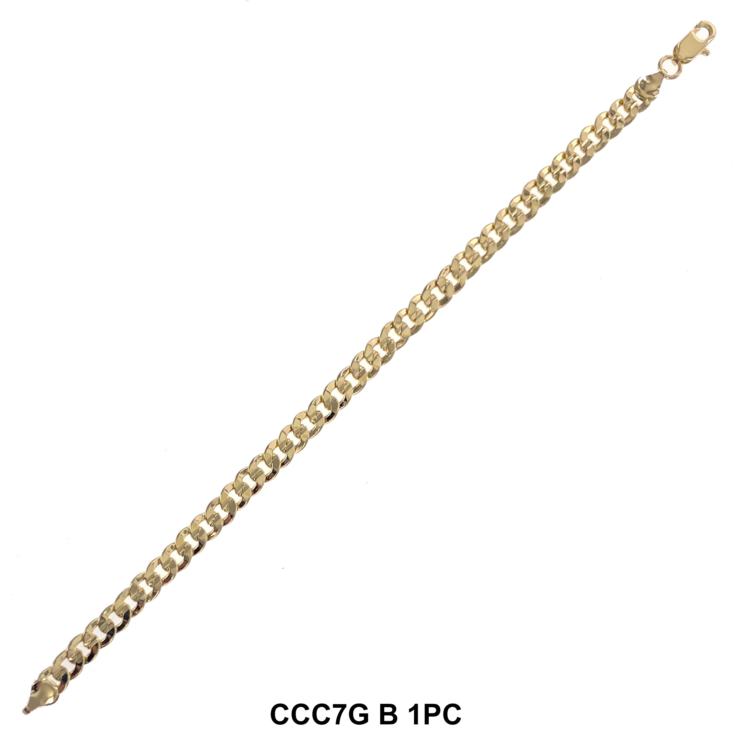 7 MM Concave Cuban Bracelet CCC7G B