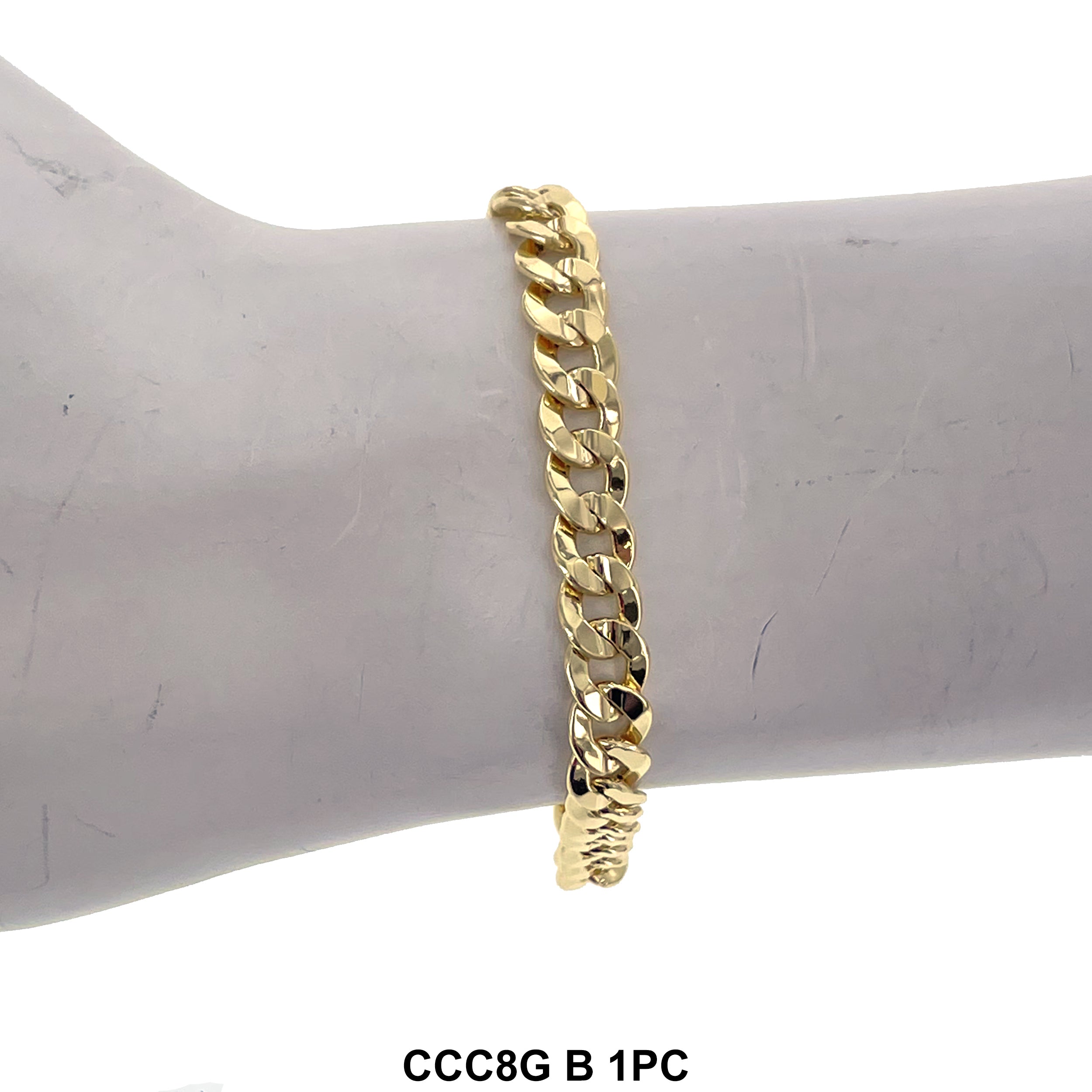 8 MM Concave Cuban Bracelet CCC8G B