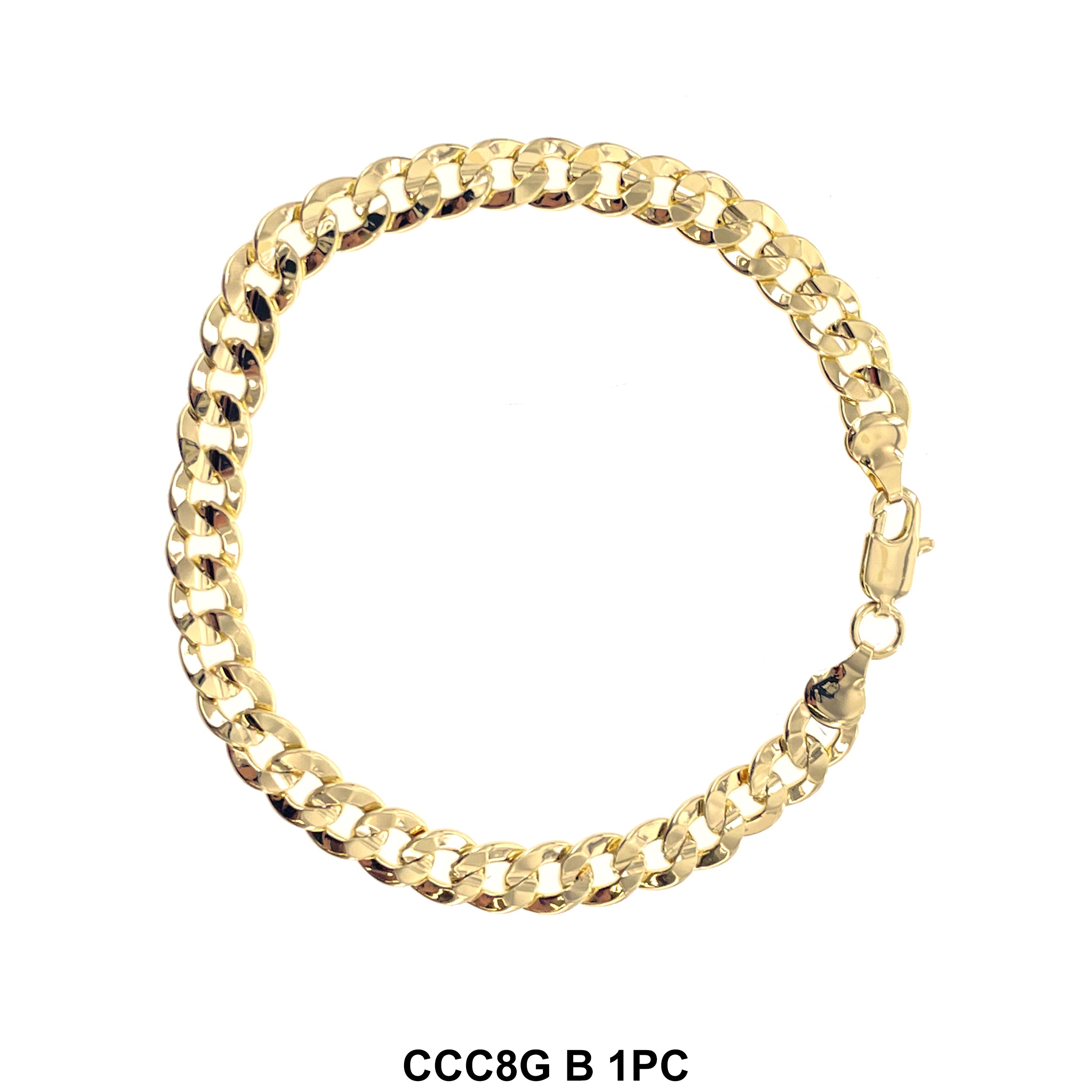 8 MM Concave Cuban Bracelet CCC8G B