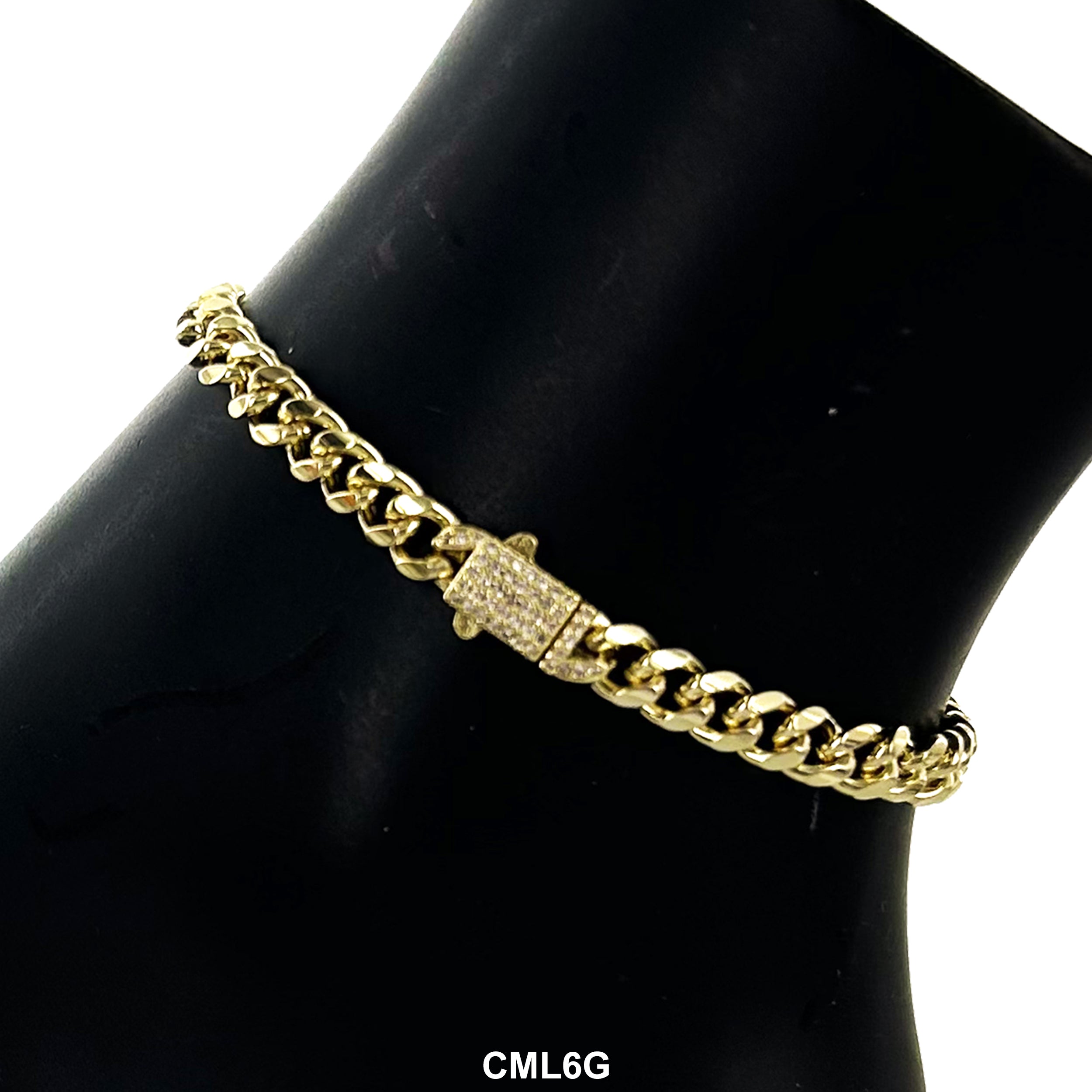 6 MM Monaco Lock Cuban Anklet CML6G