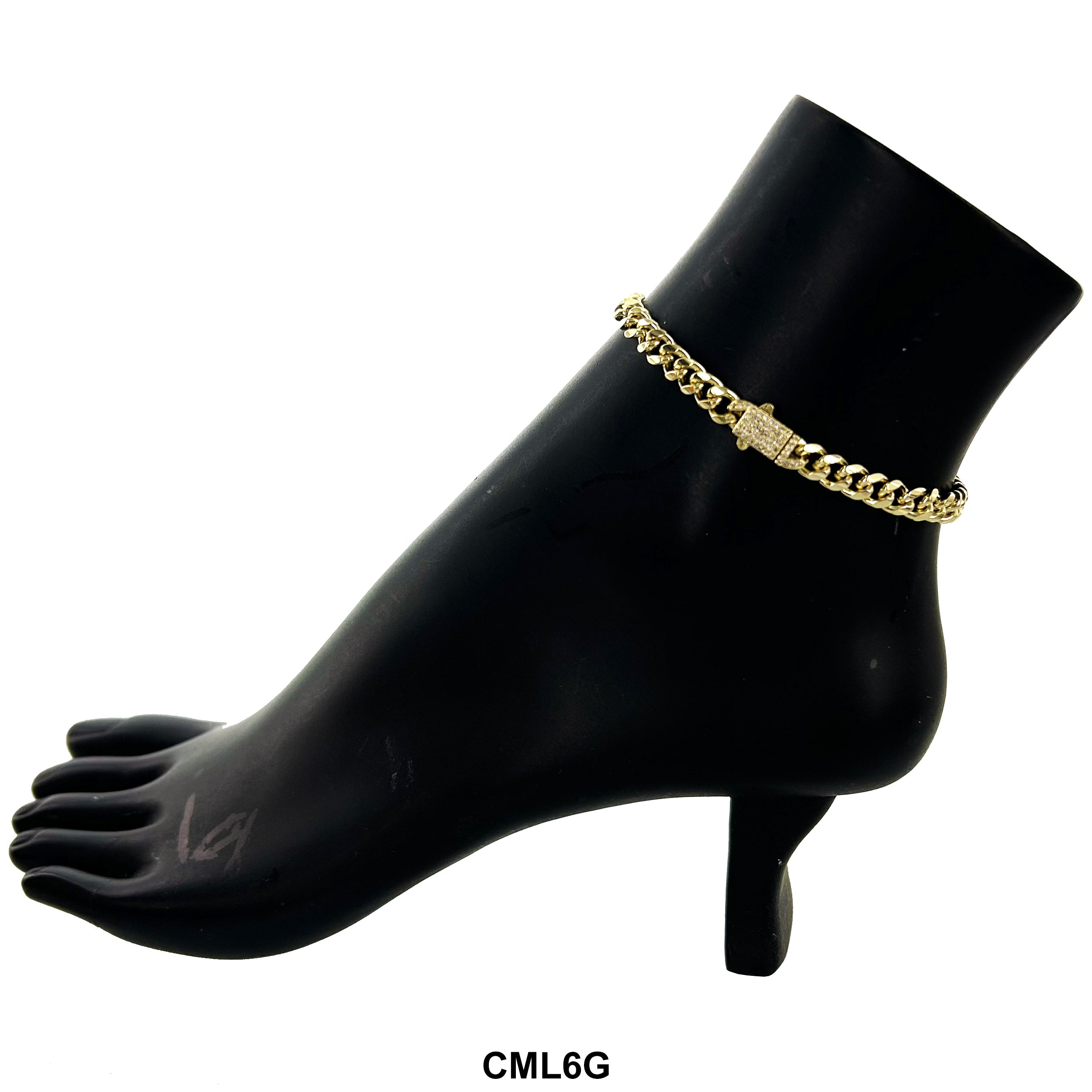 6 MM Monaco Lock Cuban Anklet CML6G