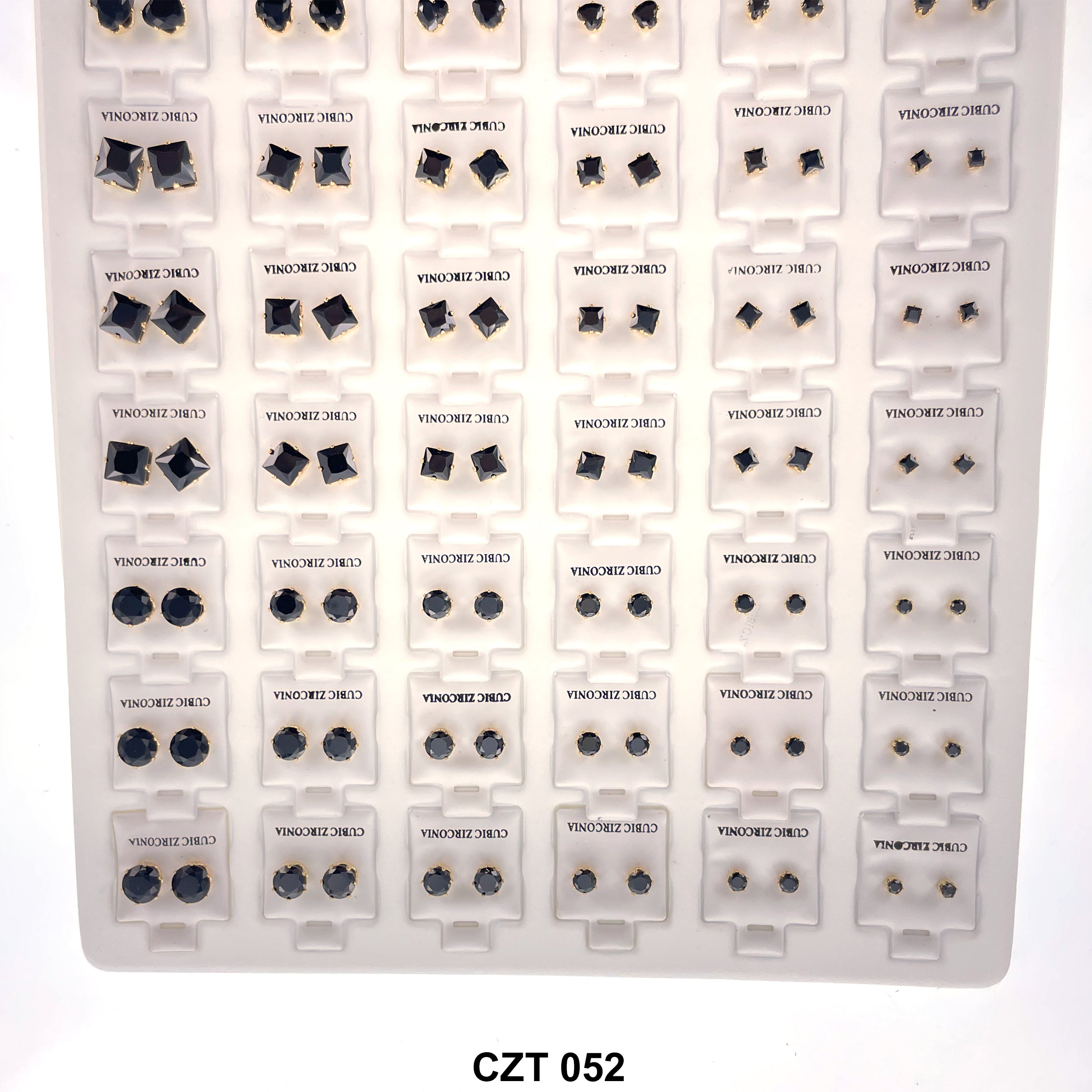 CZ Studs Earrings Tray 72 Pairs CZT 052