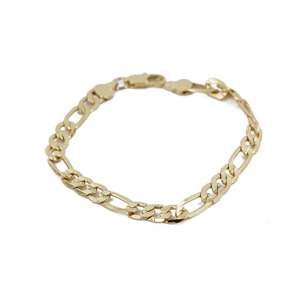 Brazalete Figaro con corte de diamante de 7,9 mm FC 218 B 9" G