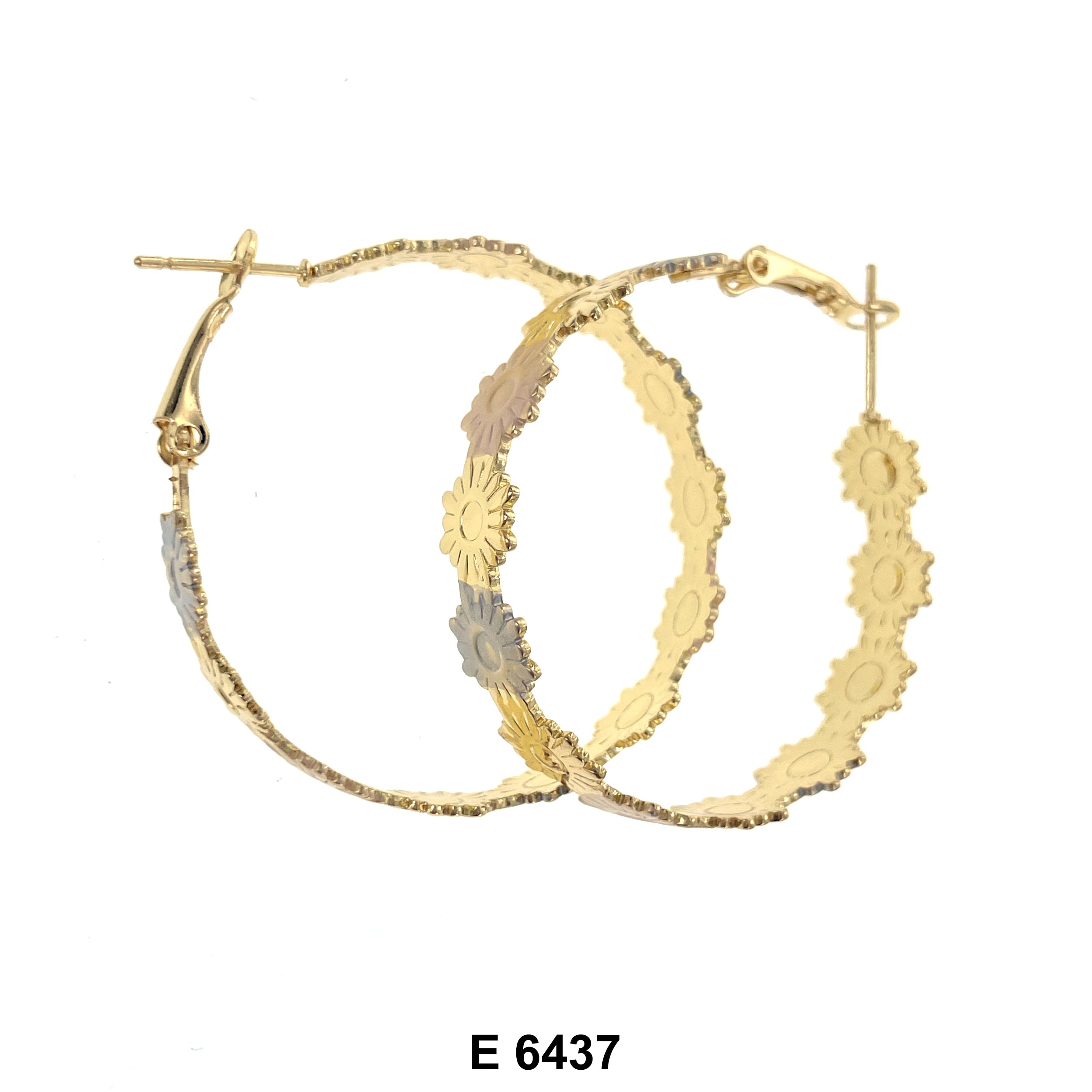 Engraved Hoop Earrings E 6437