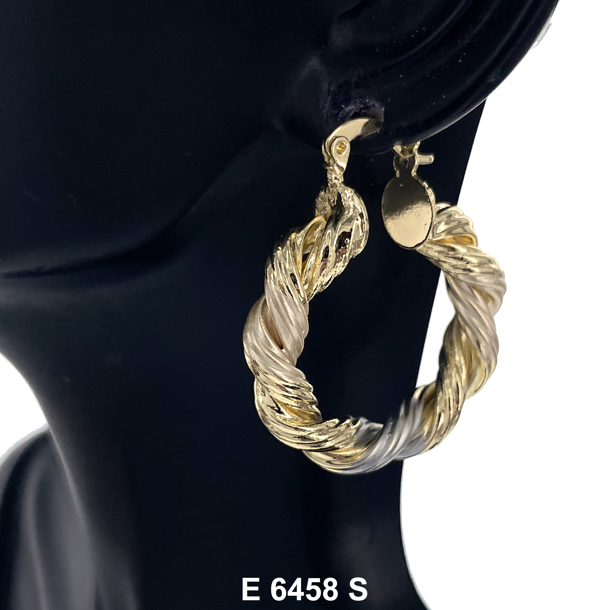 Engraved Design Hoop Earrings E 6458