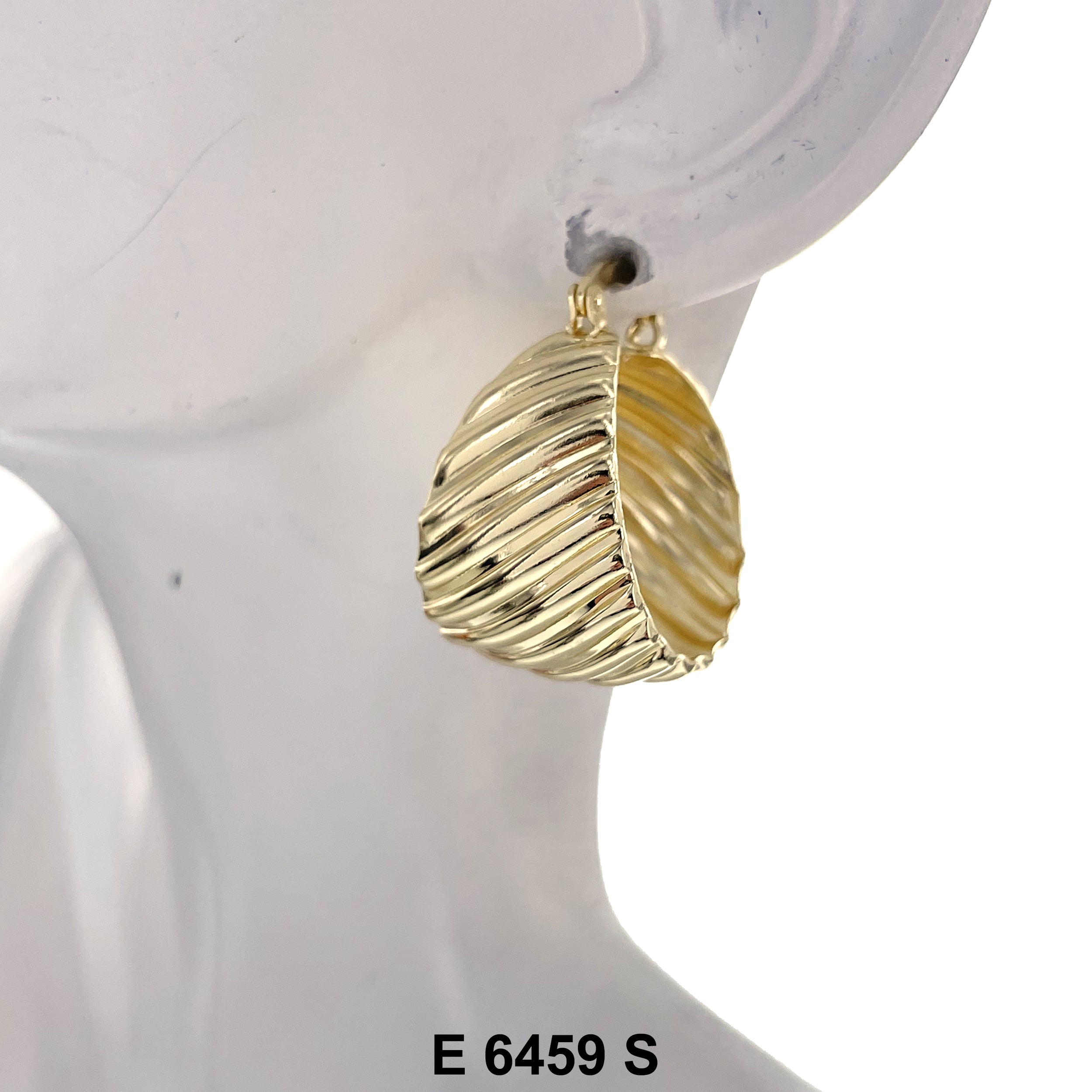 Engraved Design Hoop Earrings E 6459