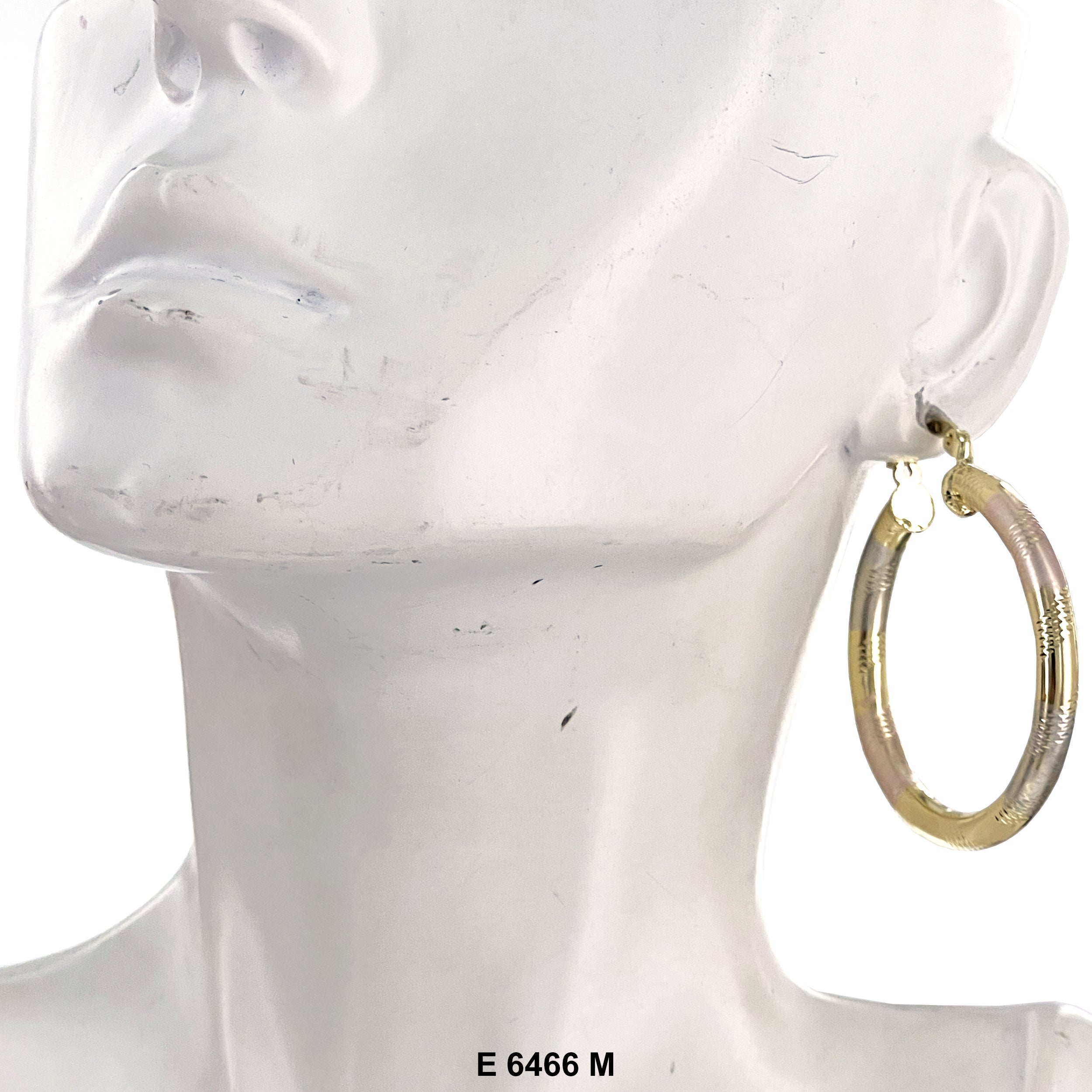 Engraved Design Hoop Earring E 6466 M