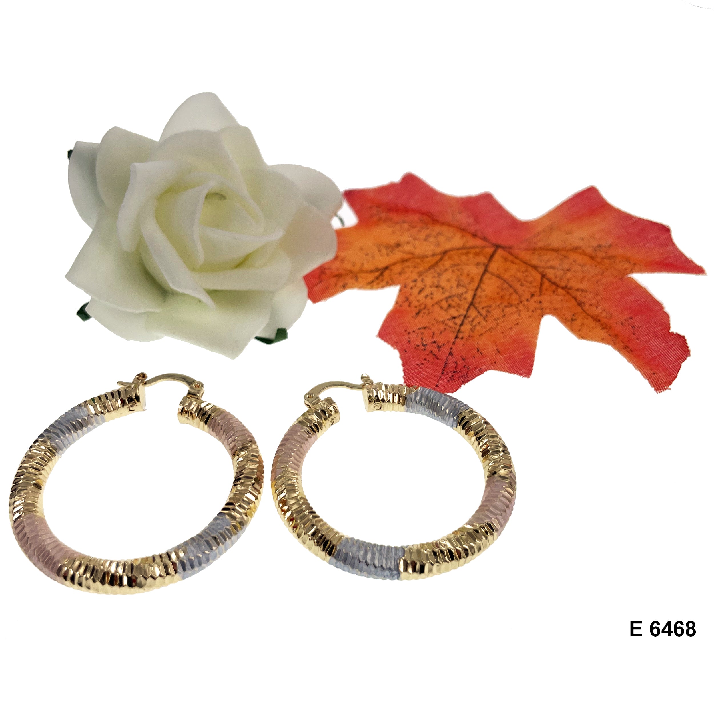 Engraved Design Hoop Earring E 6468 M